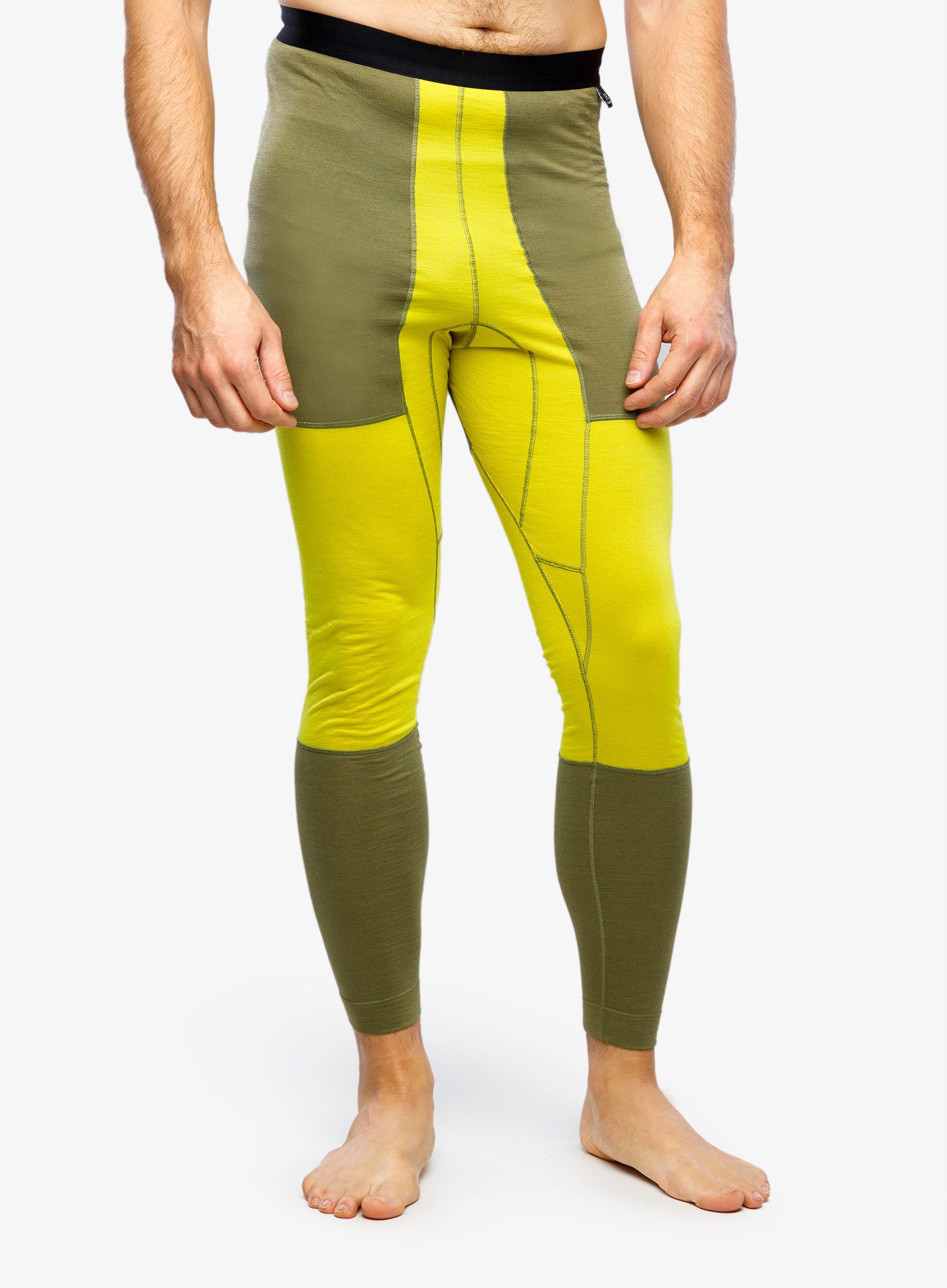 Termolegíny Haglofs Natural Blend Tech Long Johns - green/aur.