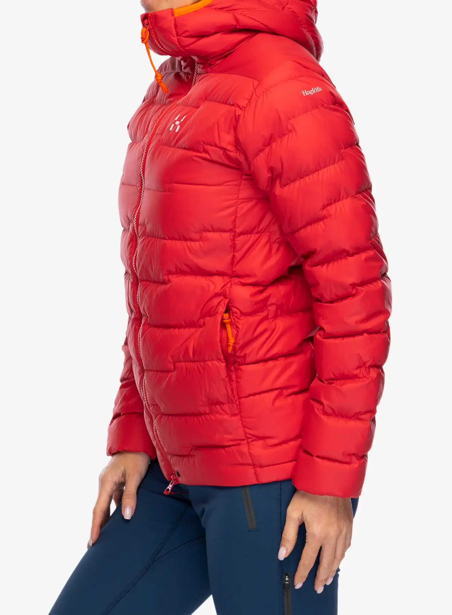 Dámská péřová bunda Haglofs ROC Flash Down Hood - bright red