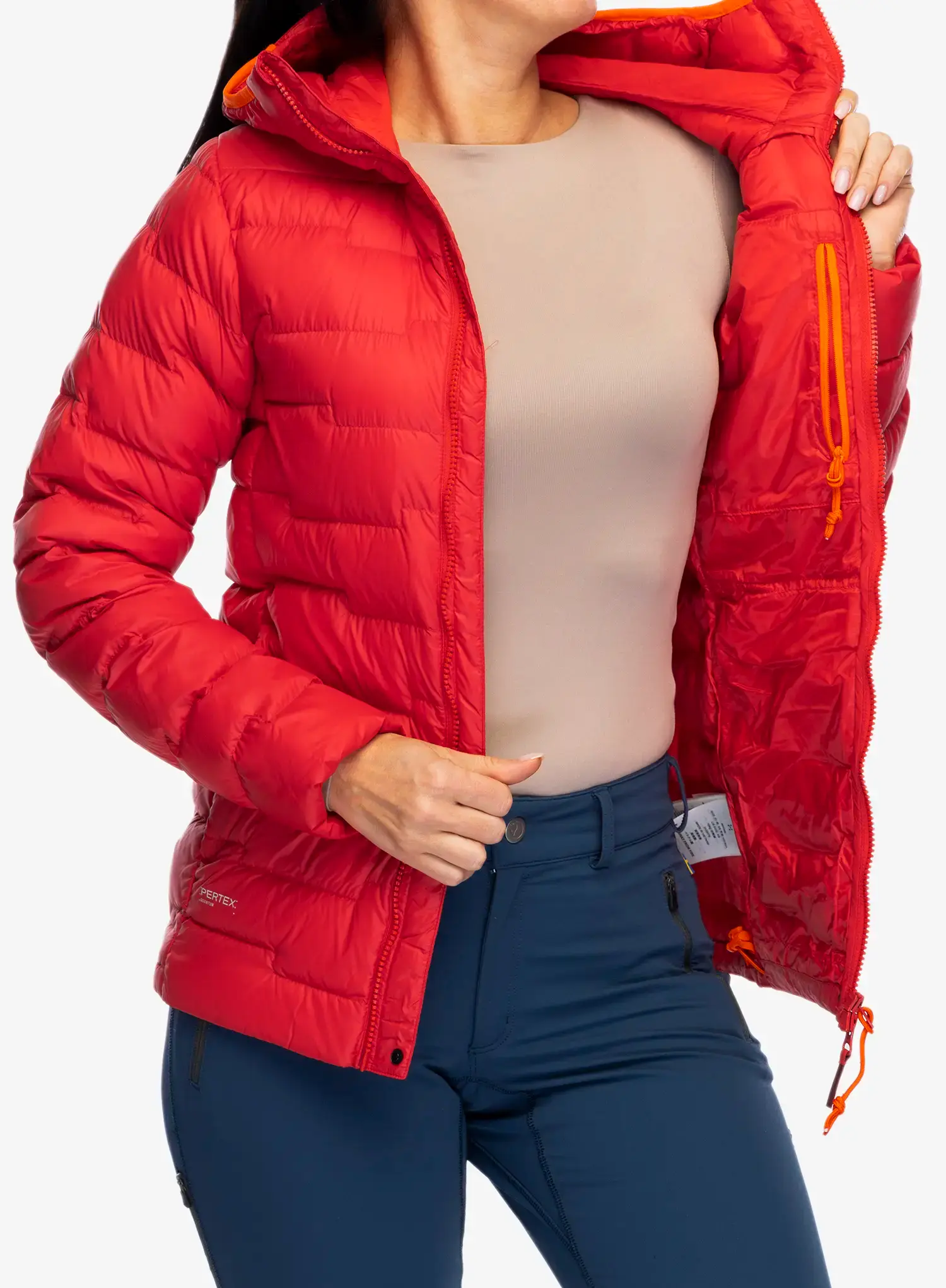 Dámská péřová bunda Haglofs ROC Flash Down Hood - bright red