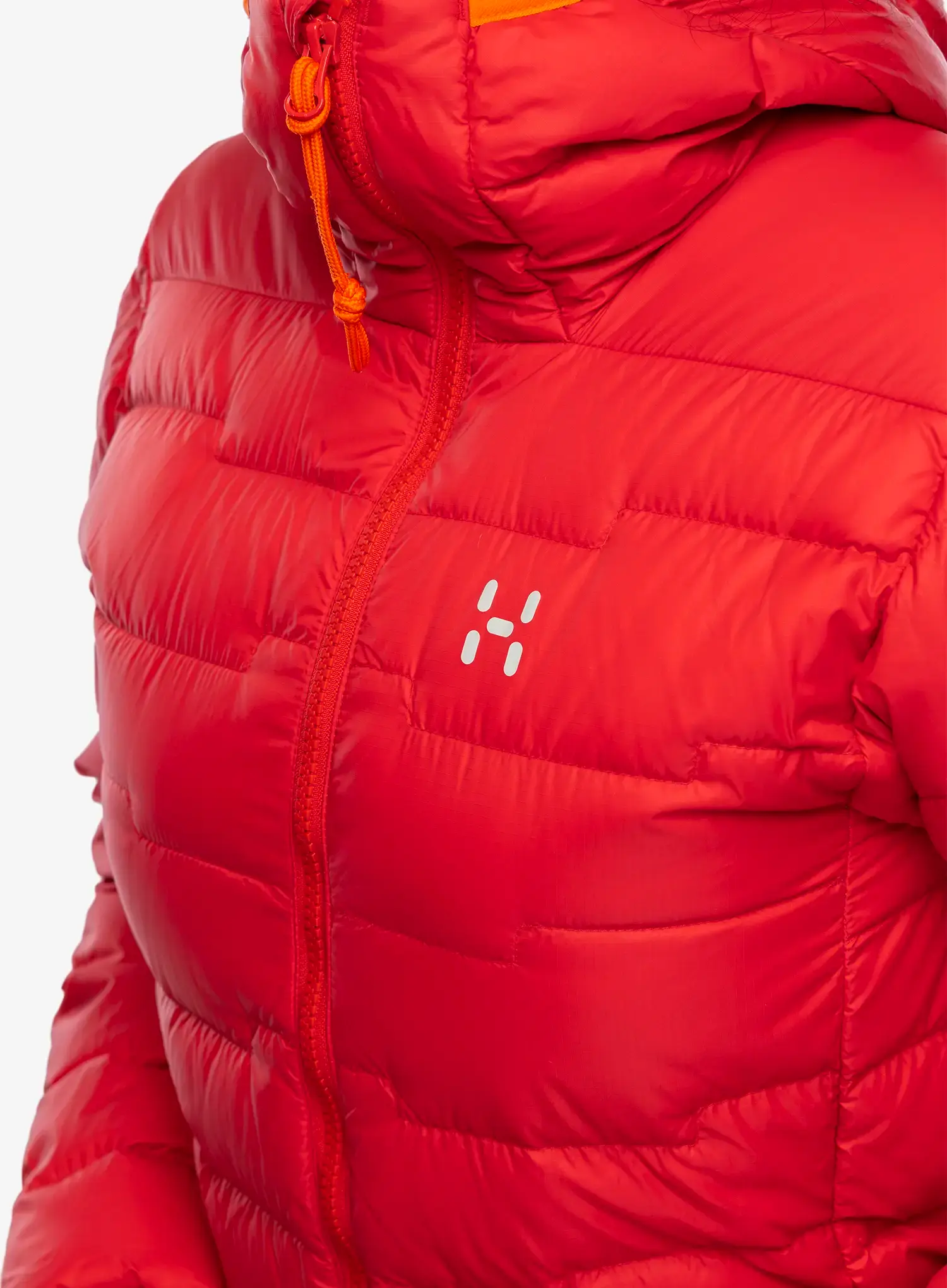 Dámská péřová bunda Haglofs ROC Flash Down Hood - bright red