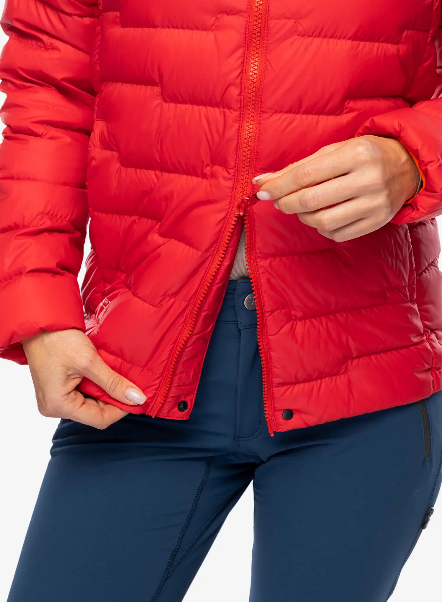 Dámská péřová bunda Haglofs ROC Flash Down Hood - bright red