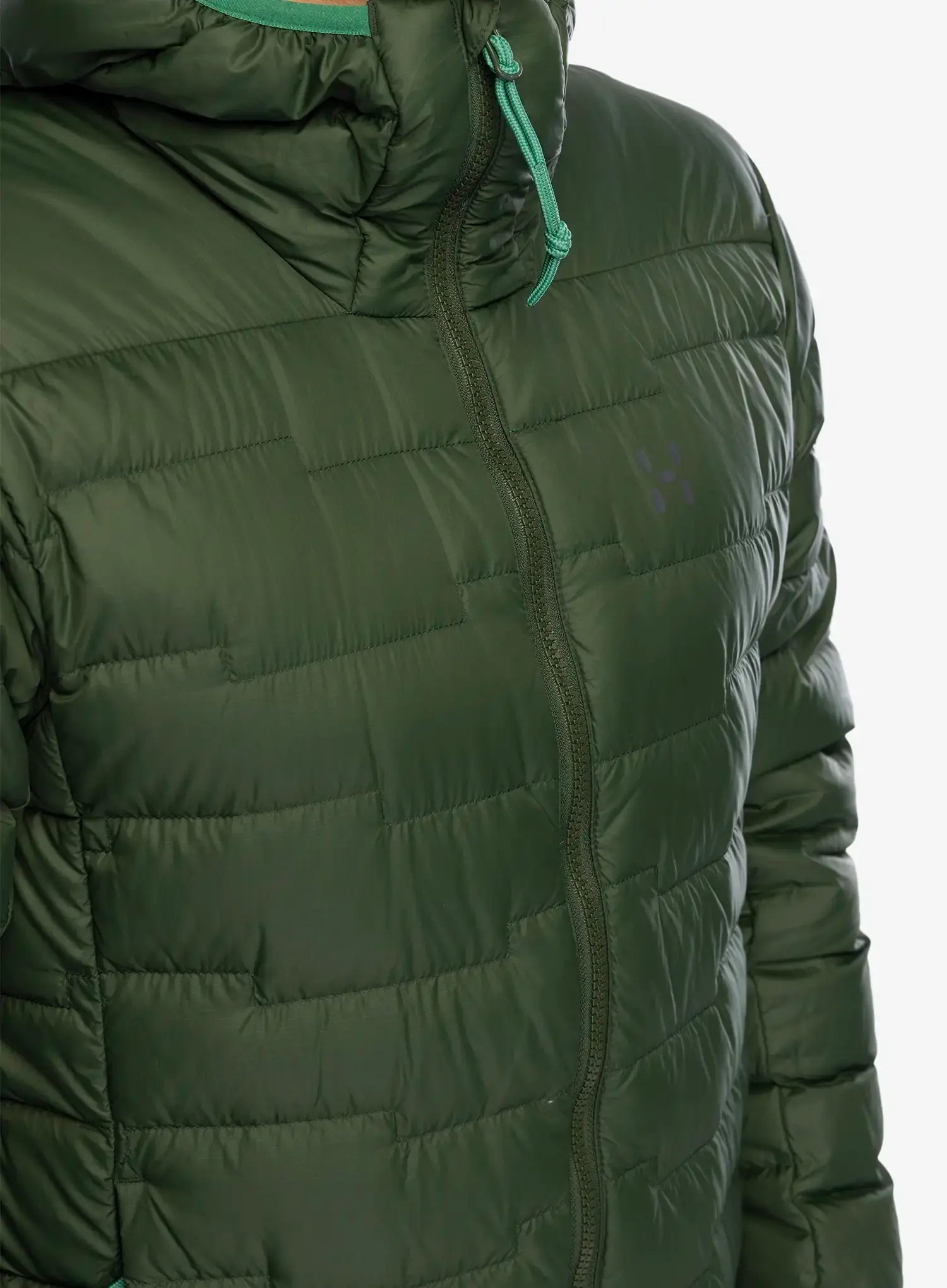 Péřová bunda Haglofs ROC Flash Down Hood - seaweed green