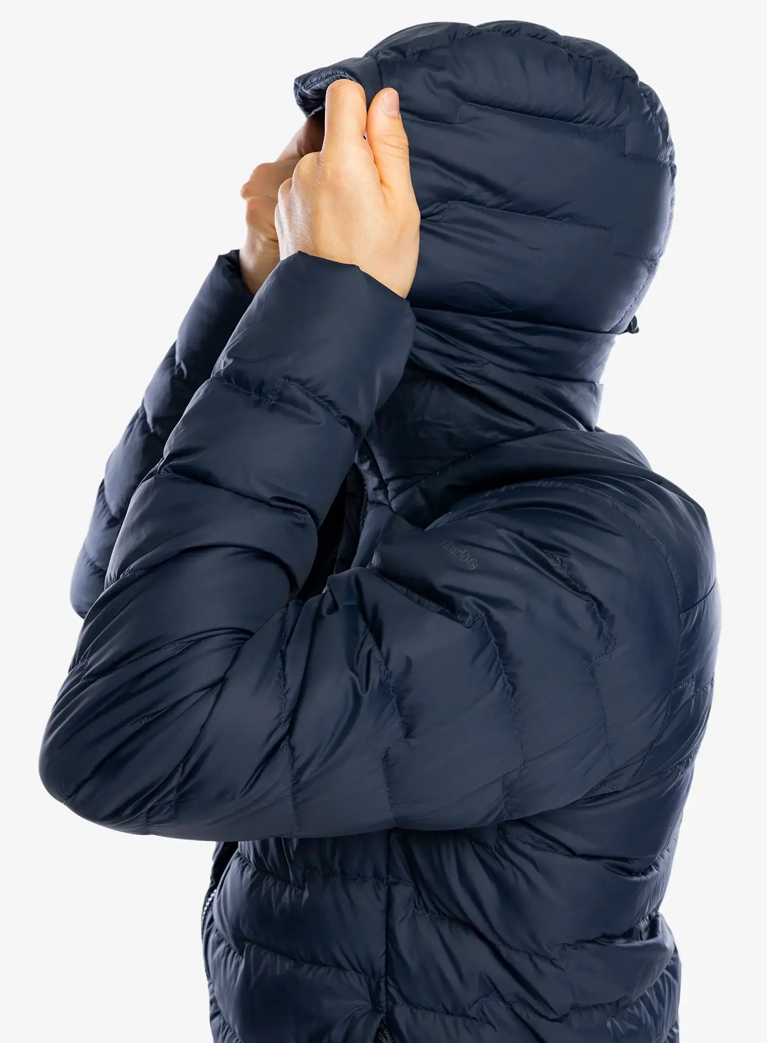 Péřová bunda Haglofs ROC Flash Down Hood - tarn blue