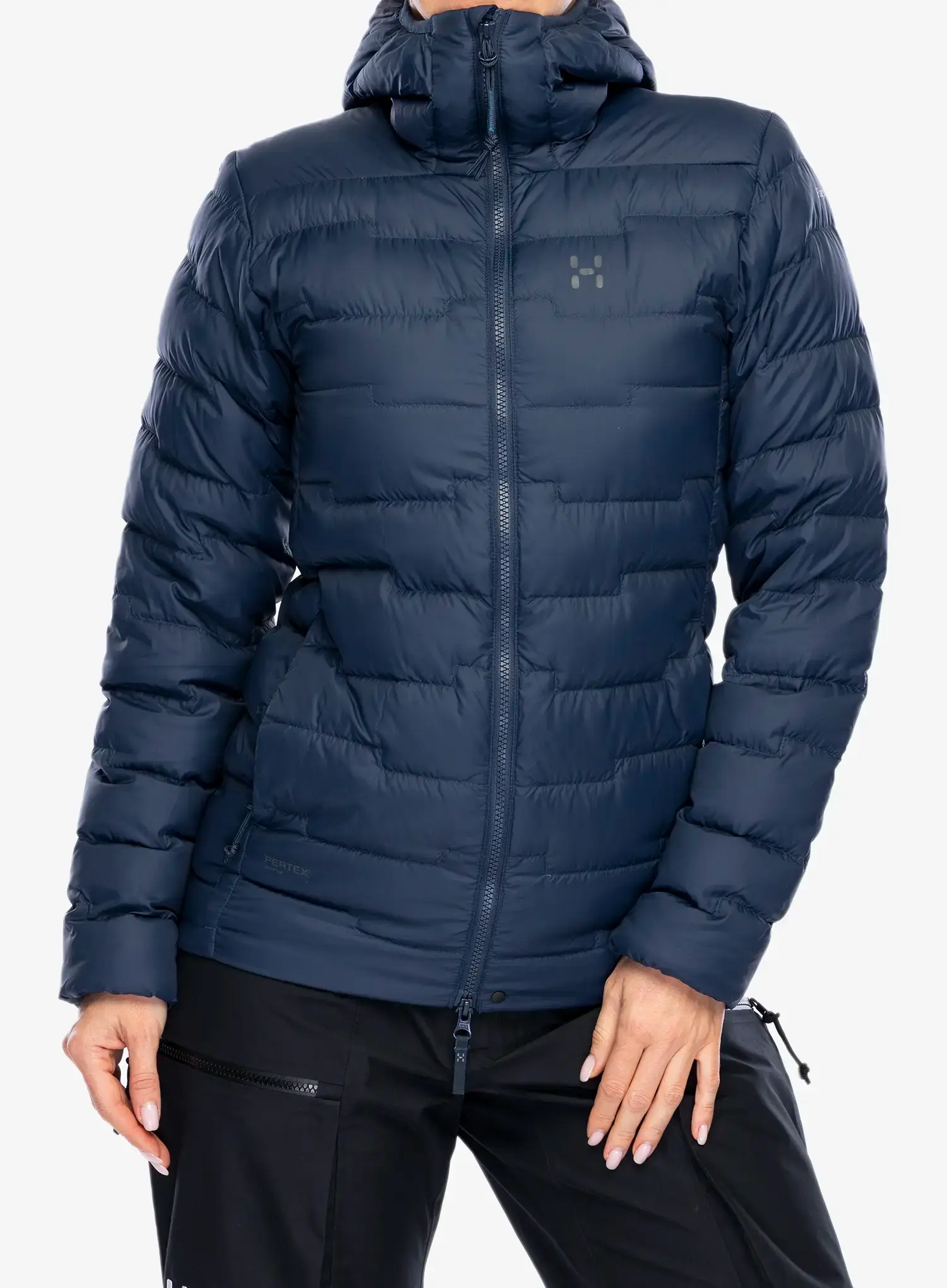 Dámská péřová bunda Haglofs ROC Flash Down Hood - tarn blue