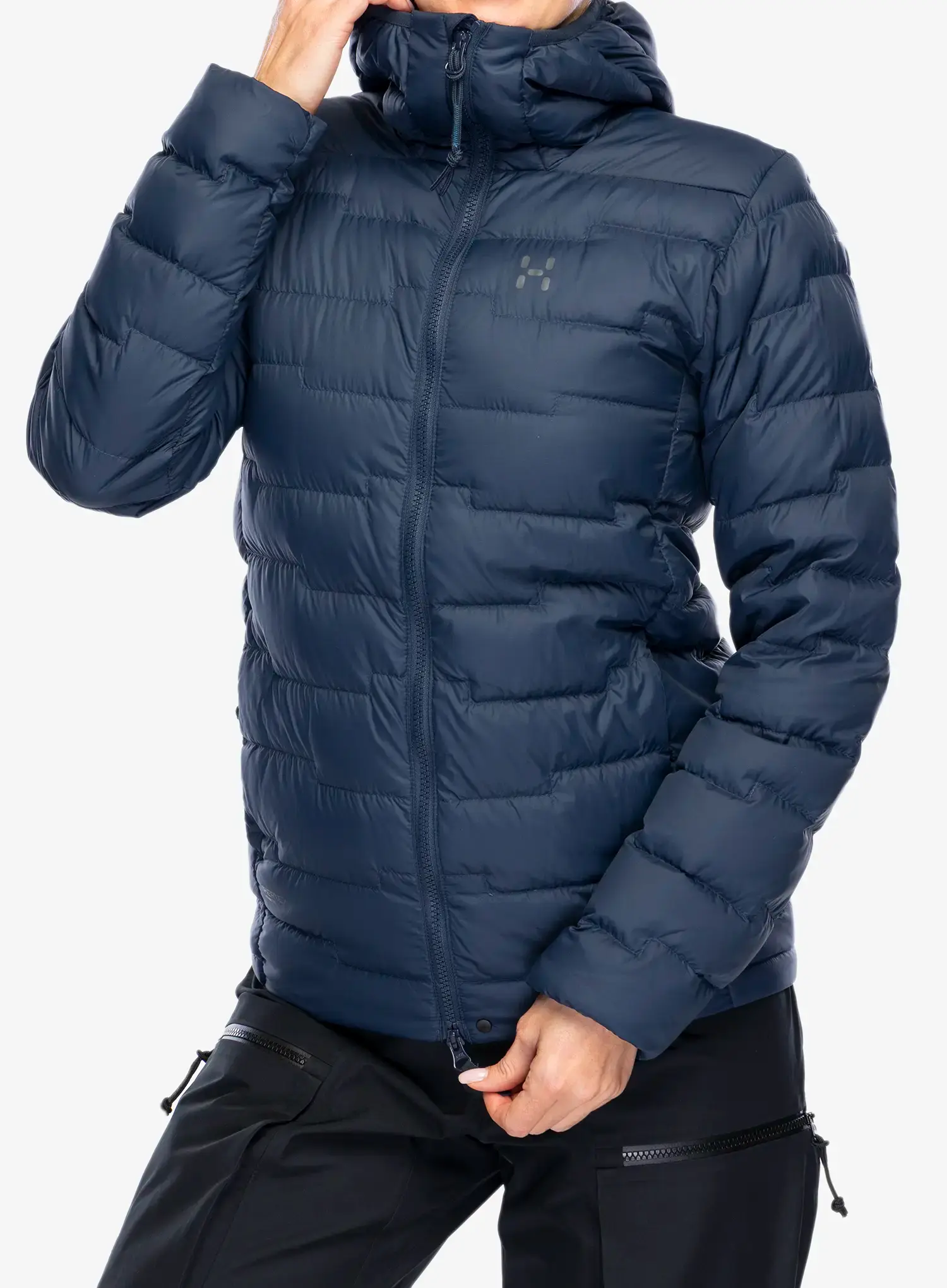 Dámská péřová bunda Haglofs ROC Flash Down Hood - tarn blue