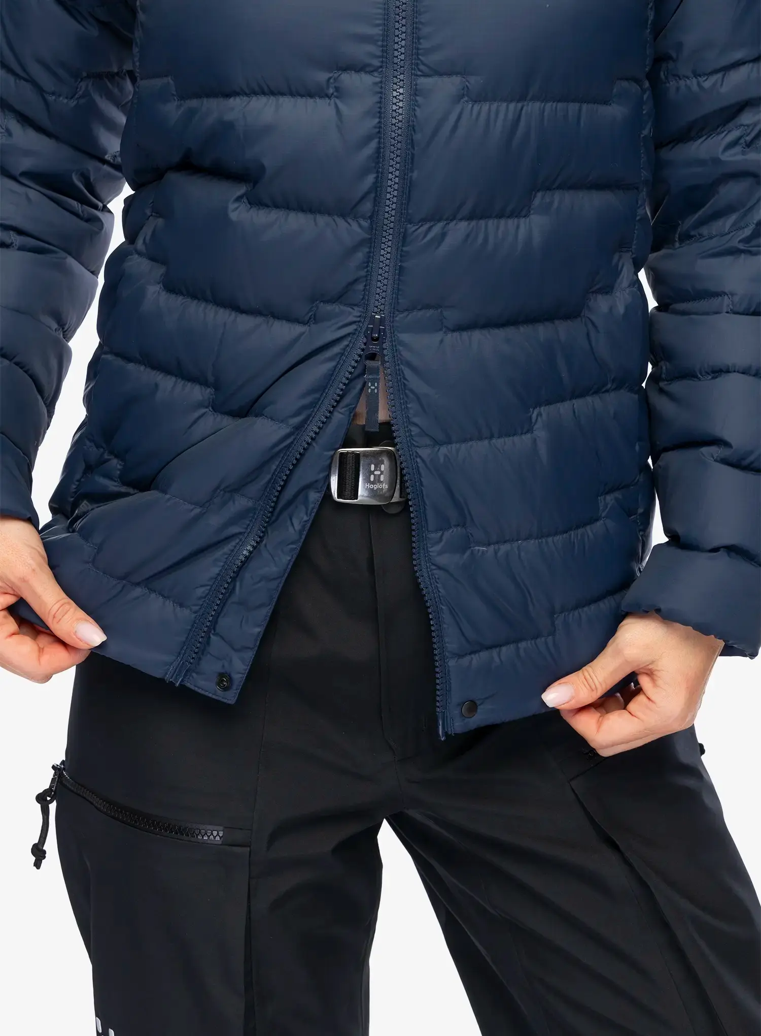 Dámská péřová bunda Haglofs ROC Flash Down Hood - tarn blue