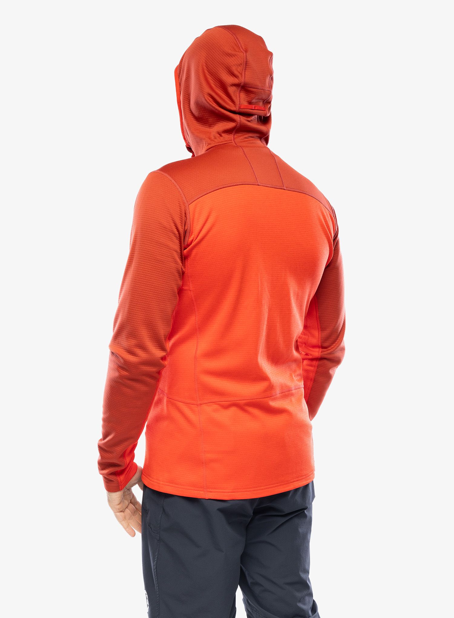 Fleece mikina Haglofs ROC Flash Mid Hood - corrosion/zenith red