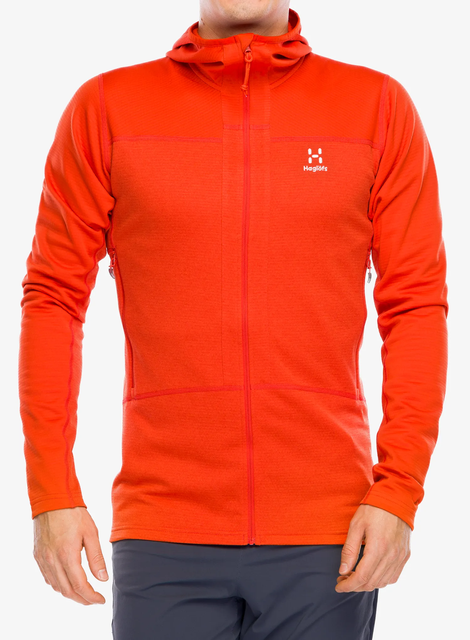 Mikina s kapucí Haglofs ROC Flash Mid Hood - habanero