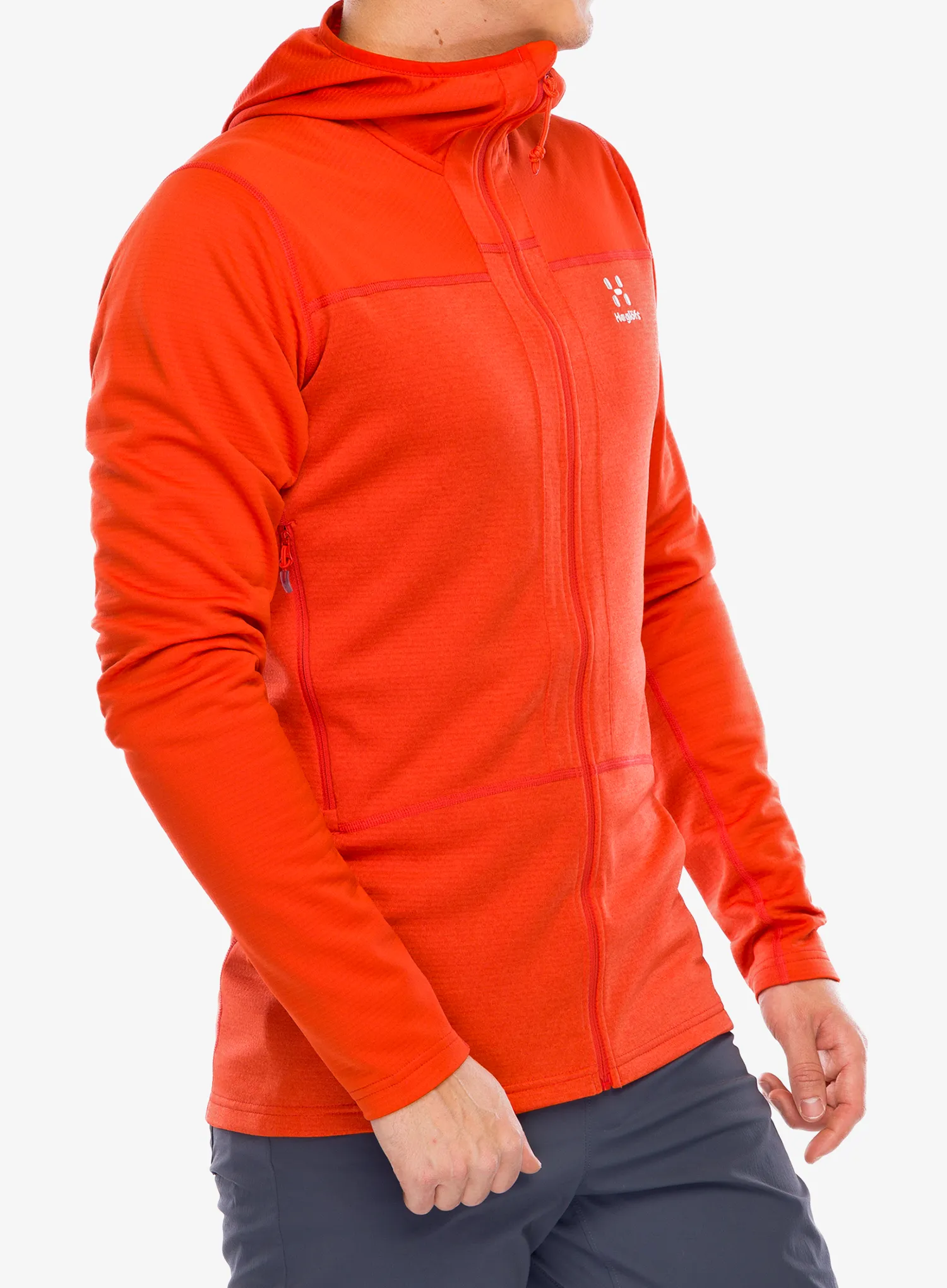 Mikina s kapucí Haglofs ROC Flash Mid Hood - habanero