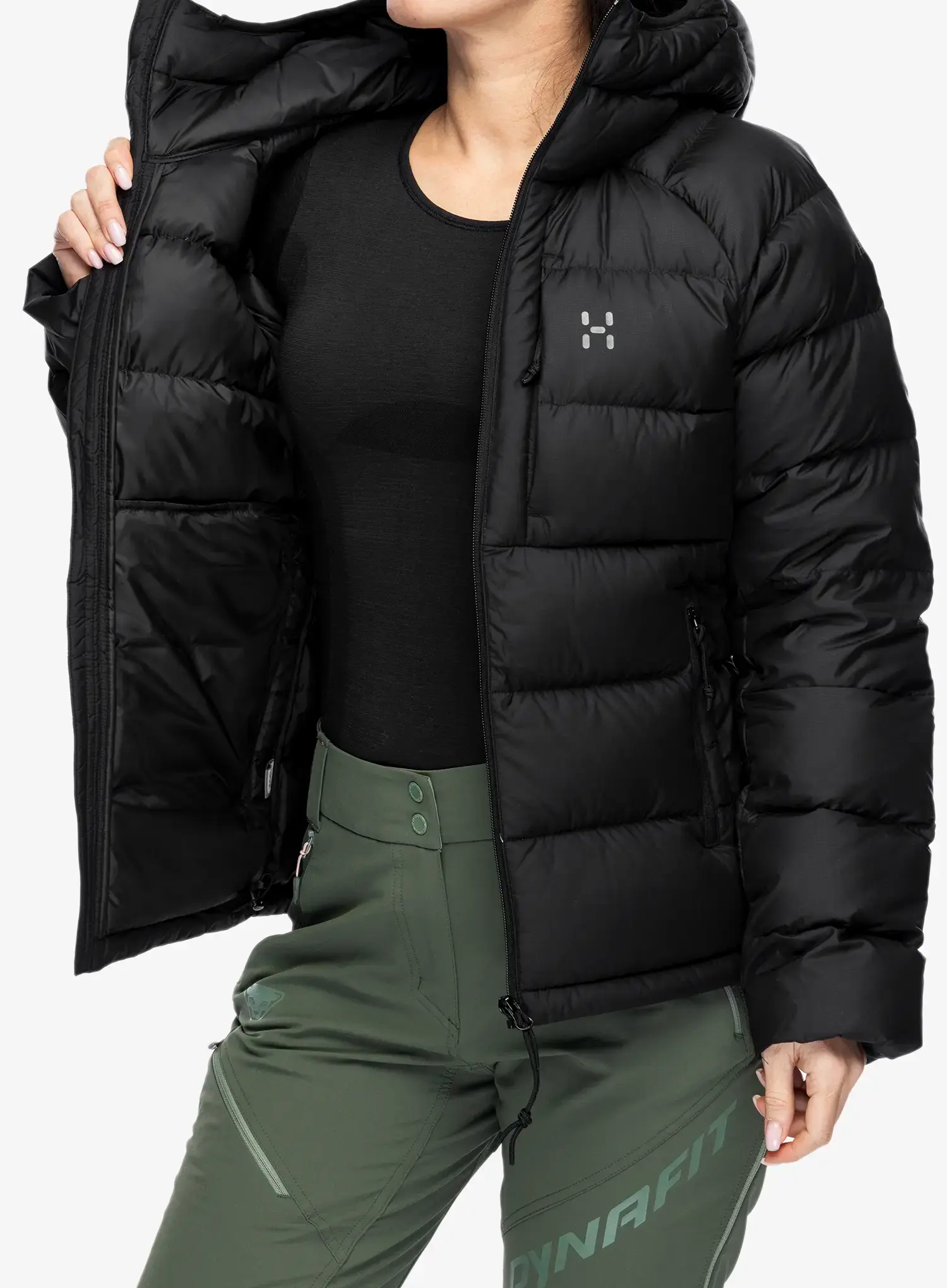 Dámská péřová bunda Haglofs Rosson Down Hood - true black