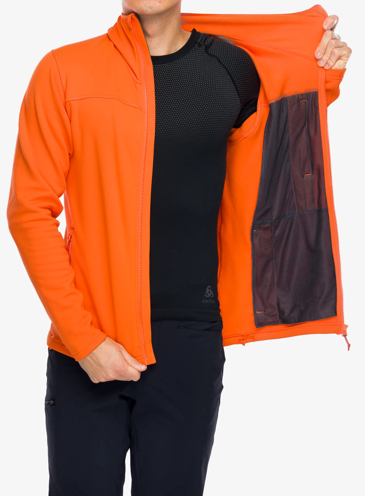 Fleece mikina Haglofs Rosson Mid Hood - blaze orange