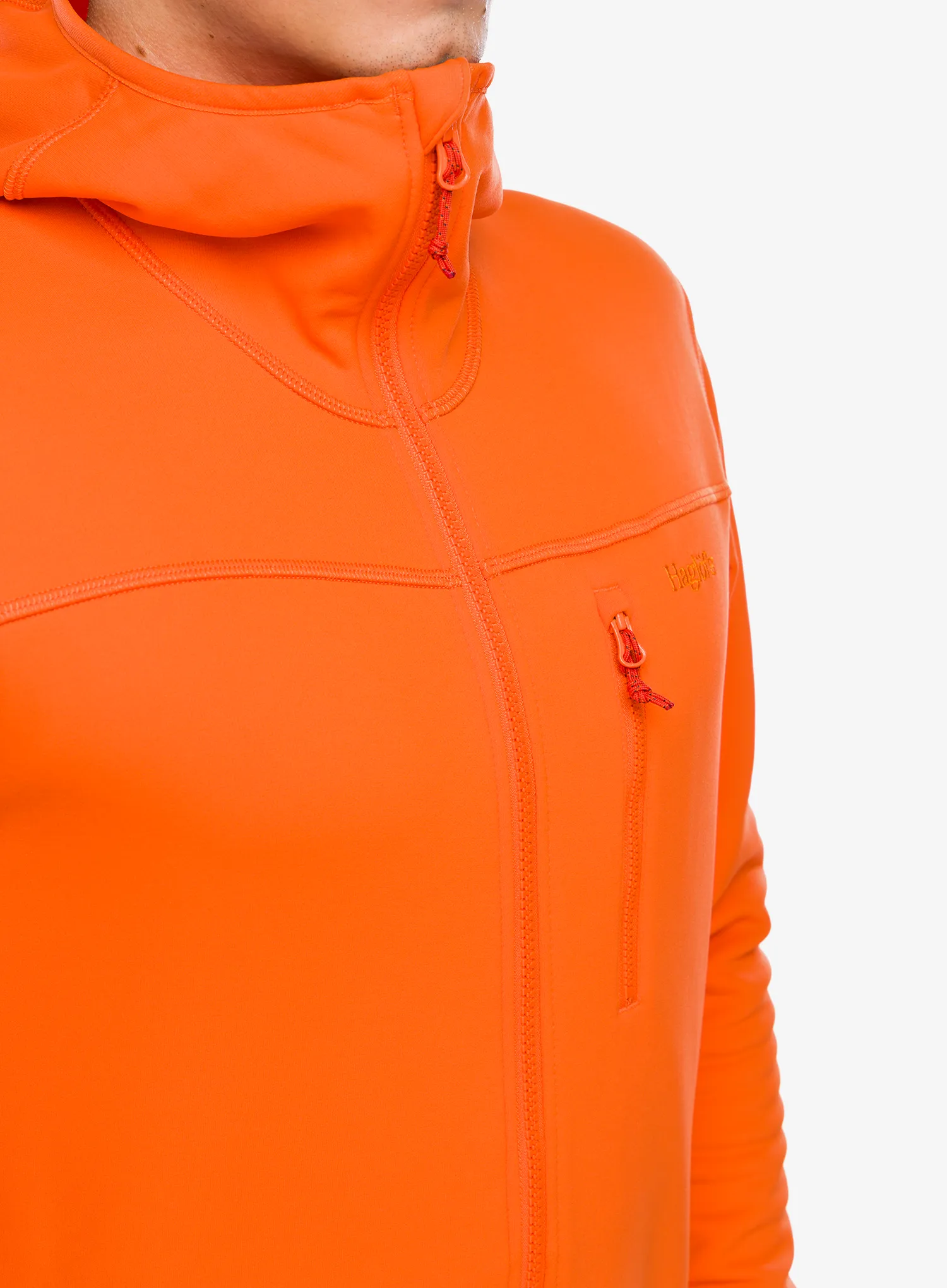 Fleece mikina Haglofs Rosson Mid Hood - blaze orange