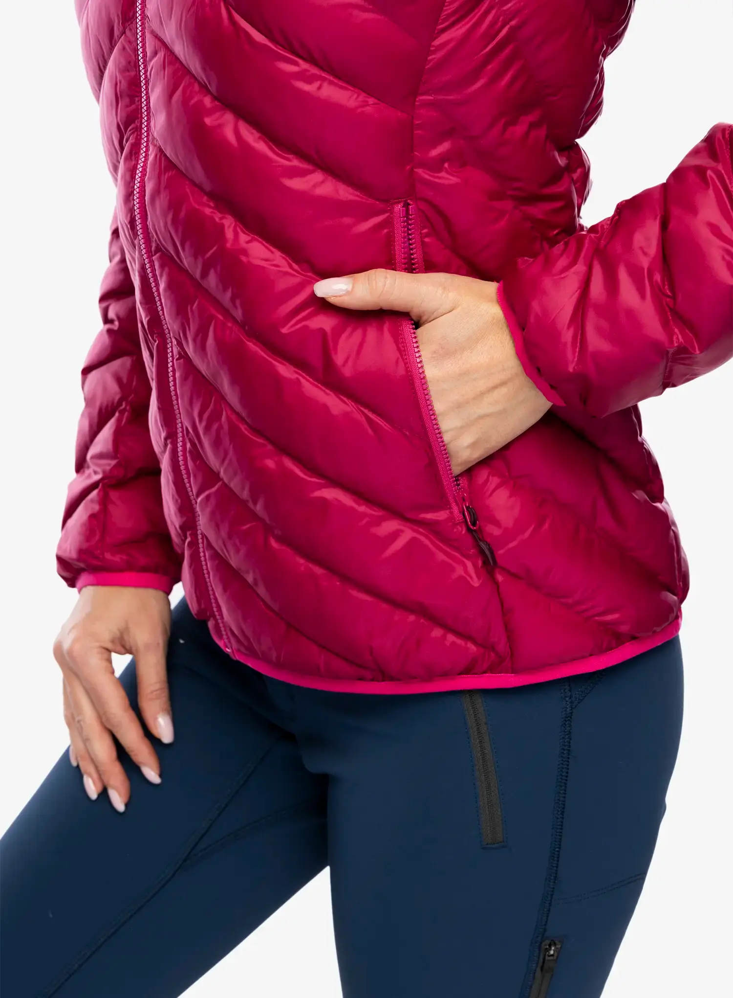 Zateplená bunda dámská Haglofs Sarna Mimic Hood - deep pink
