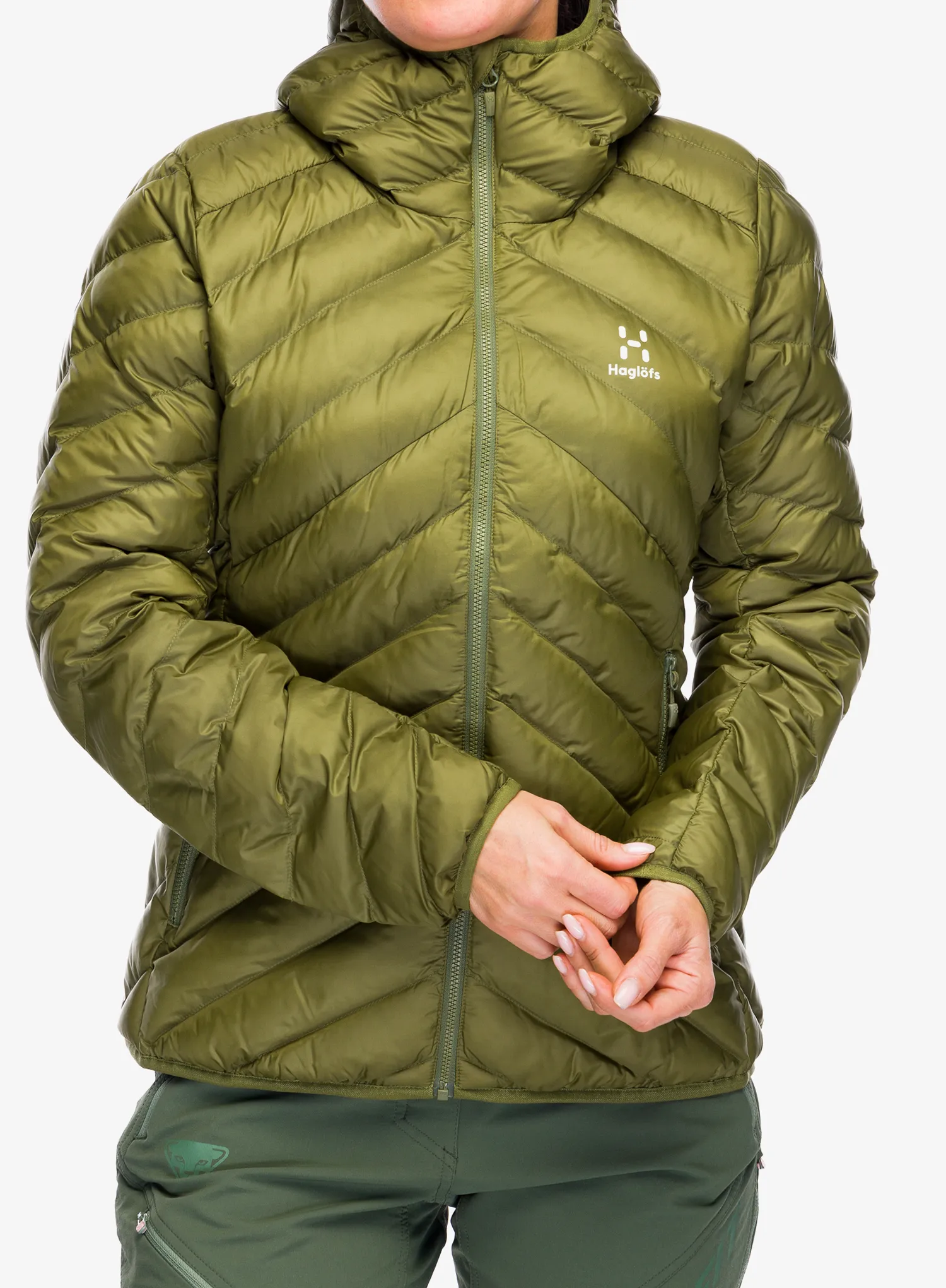 Zateplená bunda dámská Haglofs Sarna Mimic Hood - olive green