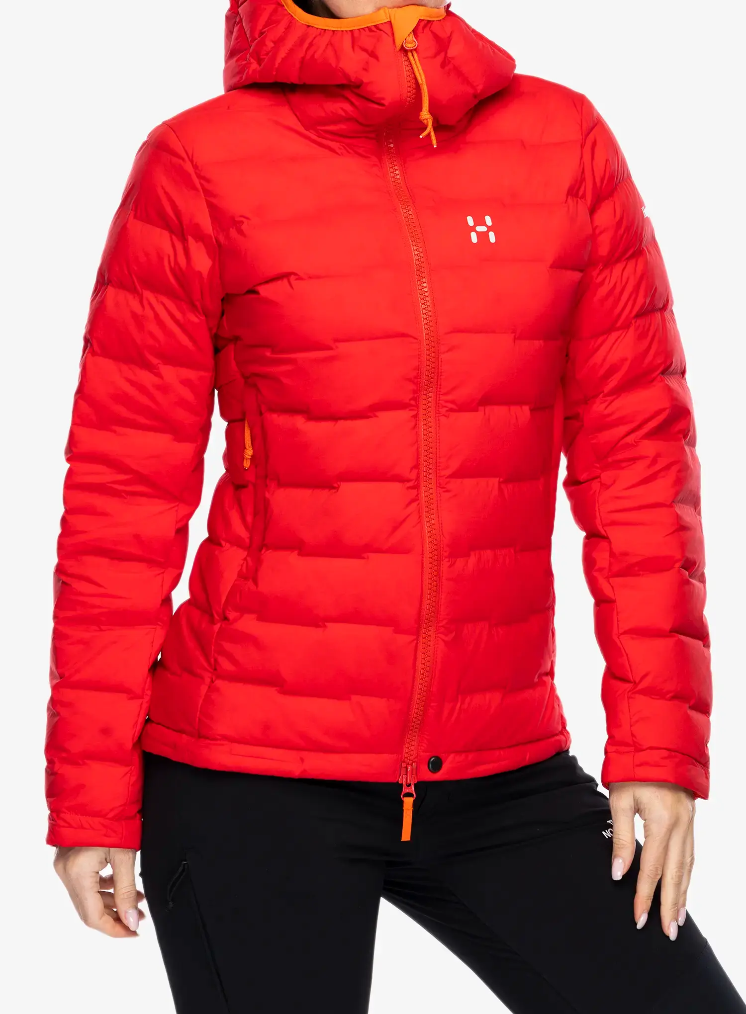 Dámská péřová bunda Haglofs Spitz Down Hood - bright red