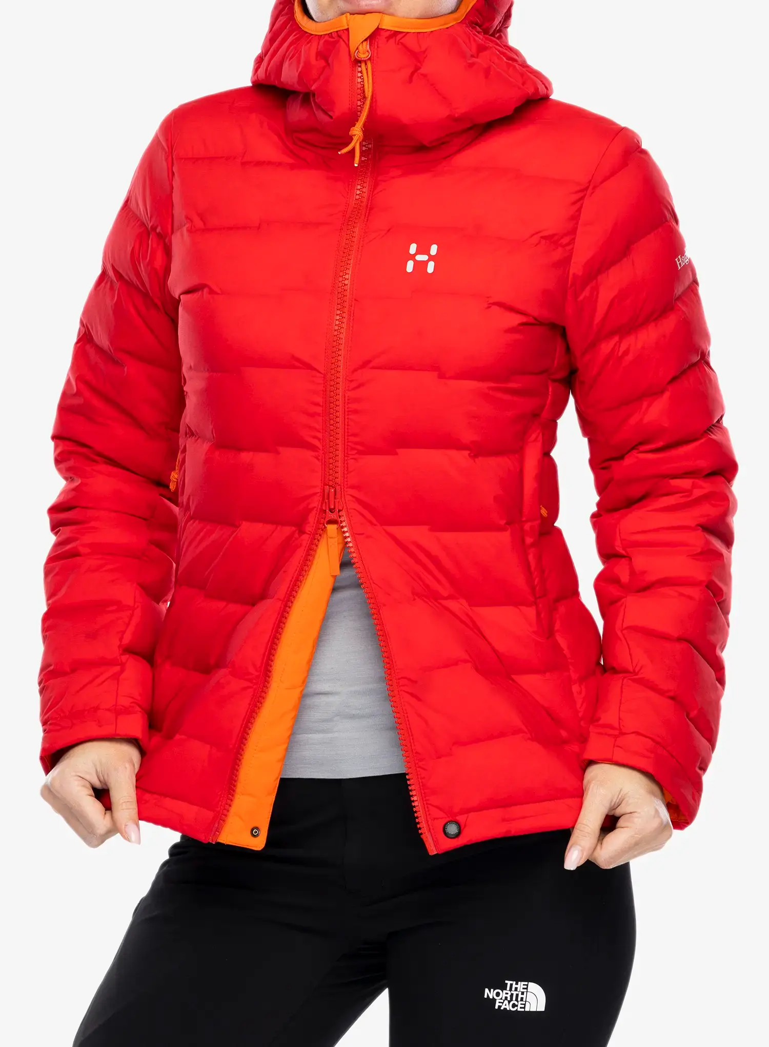 Dámská péřová bunda Haglofs Spitz Down Hood - bright red