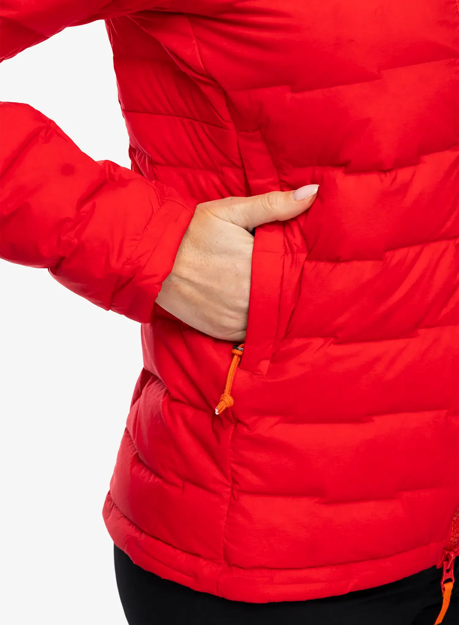 Dámská péřová bunda Haglofs Spitz Down Hood - bright red
