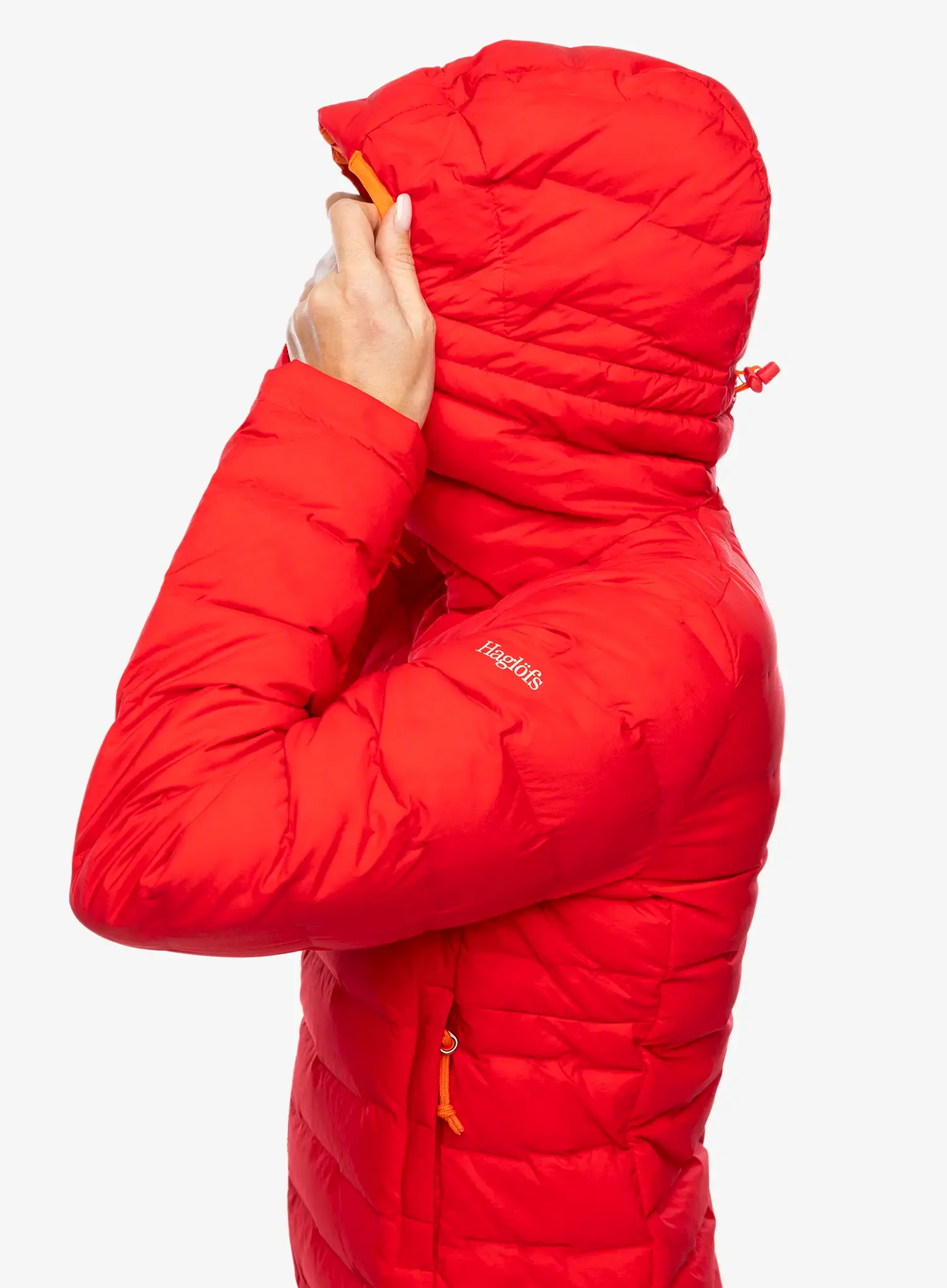 Dámská péřová bunda Haglofs Spitz Down Hood - bright red