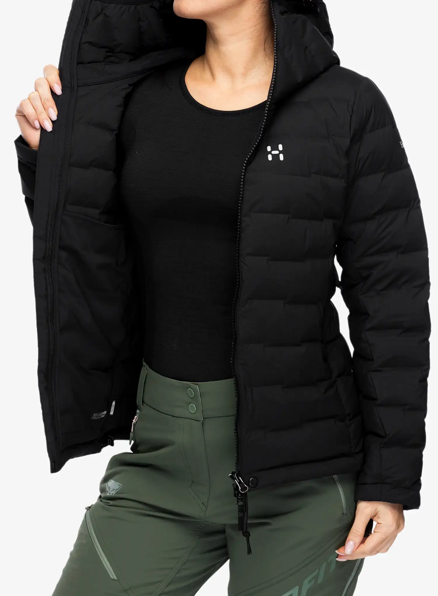 Dámská péřová bunda Haglofs Spitz Down Hood - true black