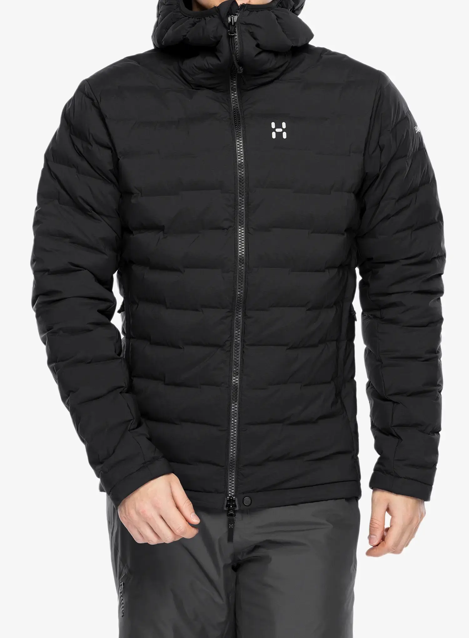 Péřová bunda Haglofs Spitz Down Hood - true black