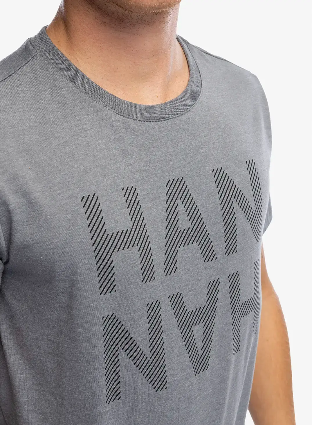 Bavlněné tričko Hannah Grem - steel gray mel/black