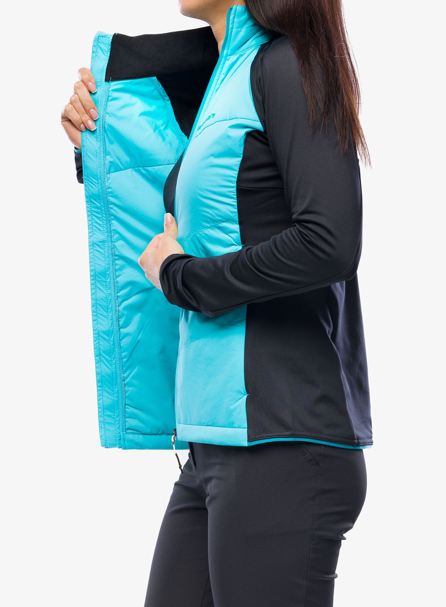 Dámská mikina na zip Hannah Makana - scuba blue/anthracite