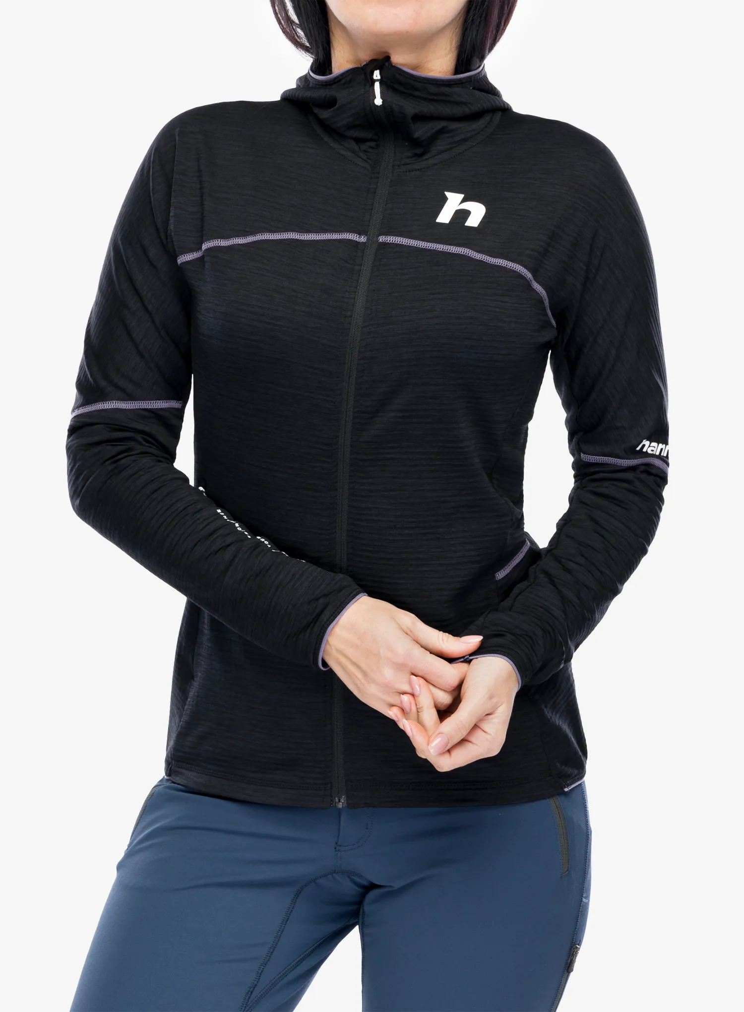 Dámská mikina s kapucí Hannah Meda Hoody - anthracite mel
