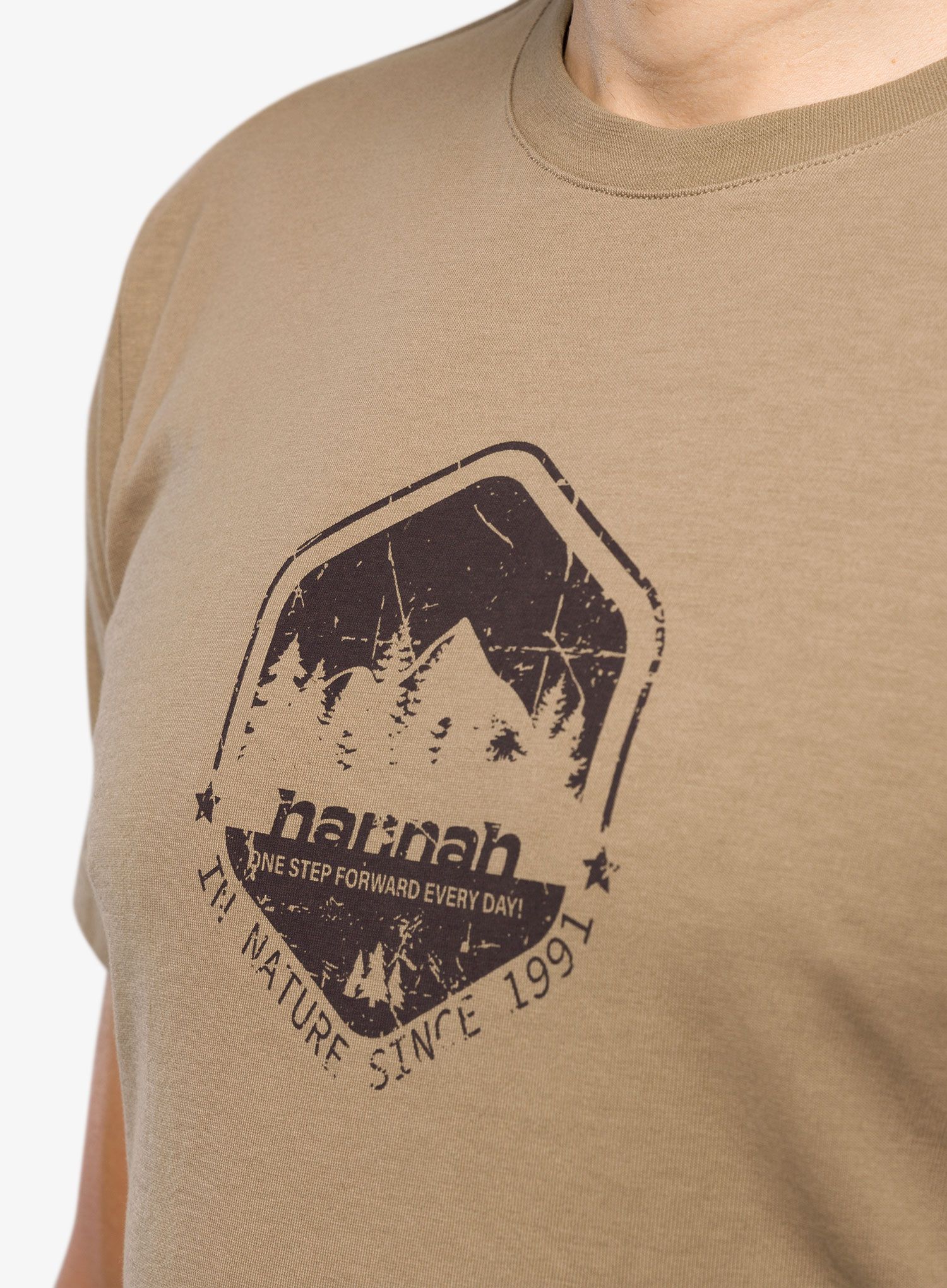 Bavlněné tričko Hannah Ramone - timber wolf