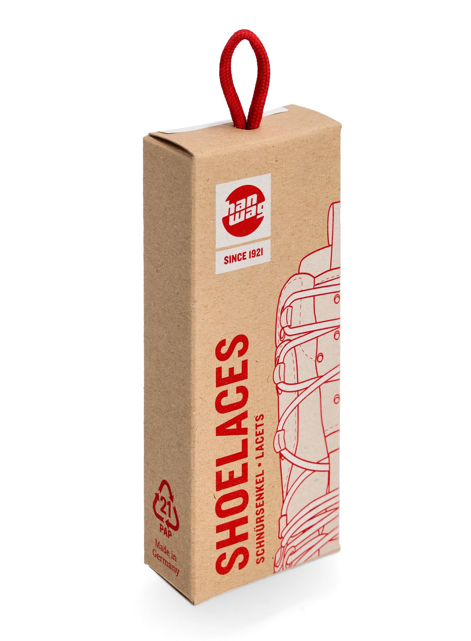Tkaničky Hanwag Shoe Laces 220 cm - red