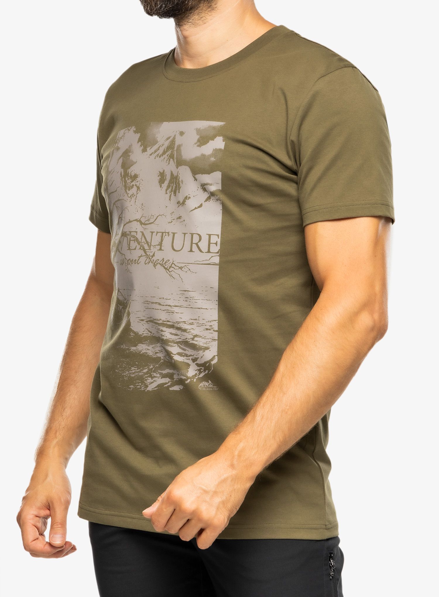 Bavlněné tričko Helikon-Tex Adventure Is Out There - olive green