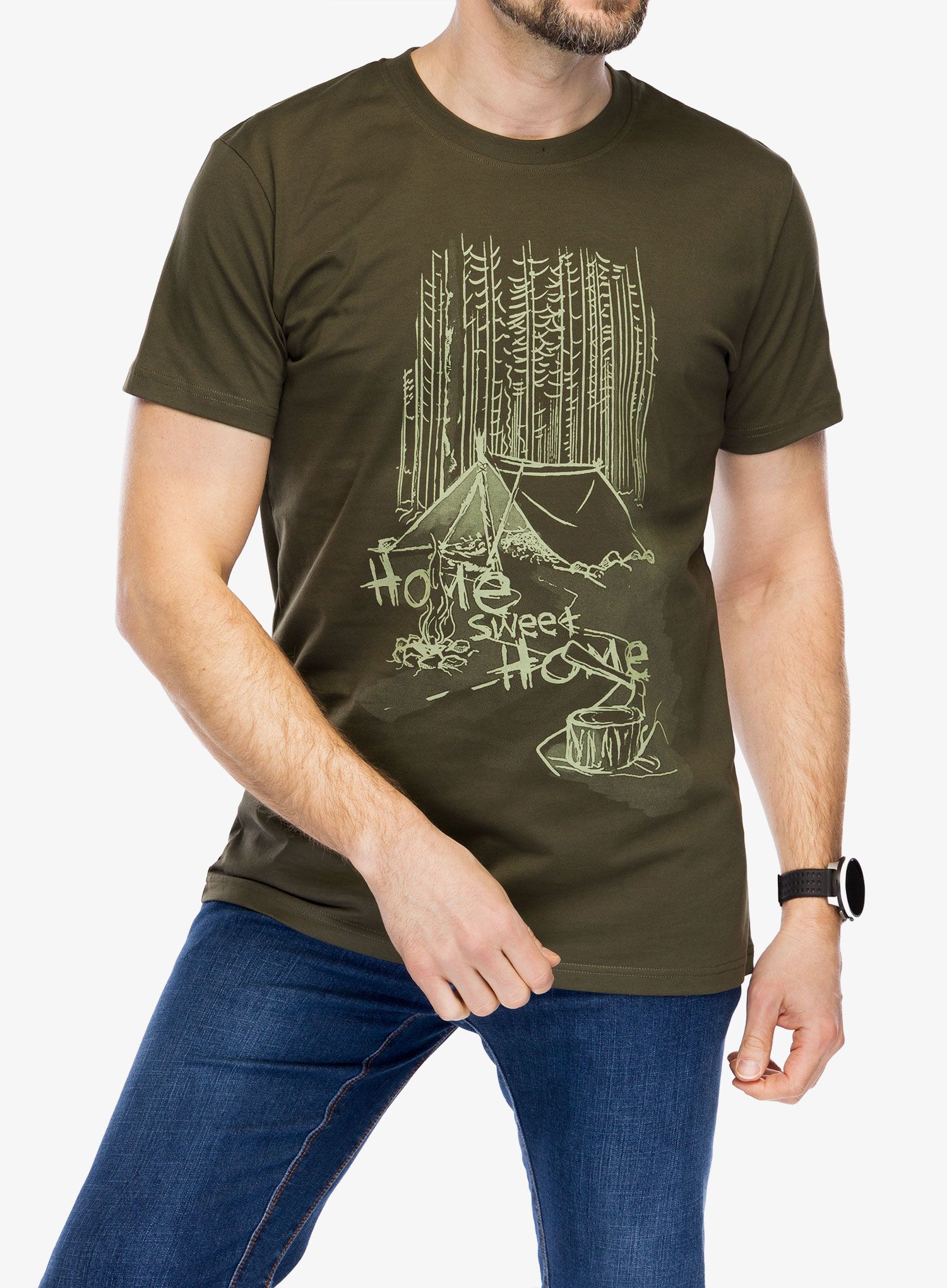 Bavlněné tričko Helikon-Tex T-Shirt Home Sweet Home - taiga green
