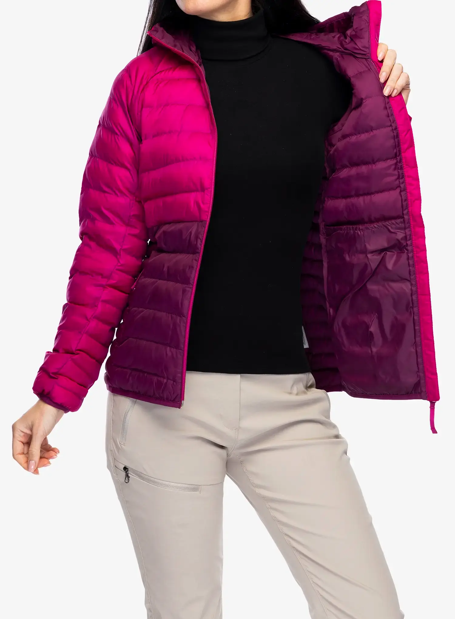 Zateplená bunda dámská Helly Hansen Banff Hooded Insulator - dark magenta/magenta 2.0
