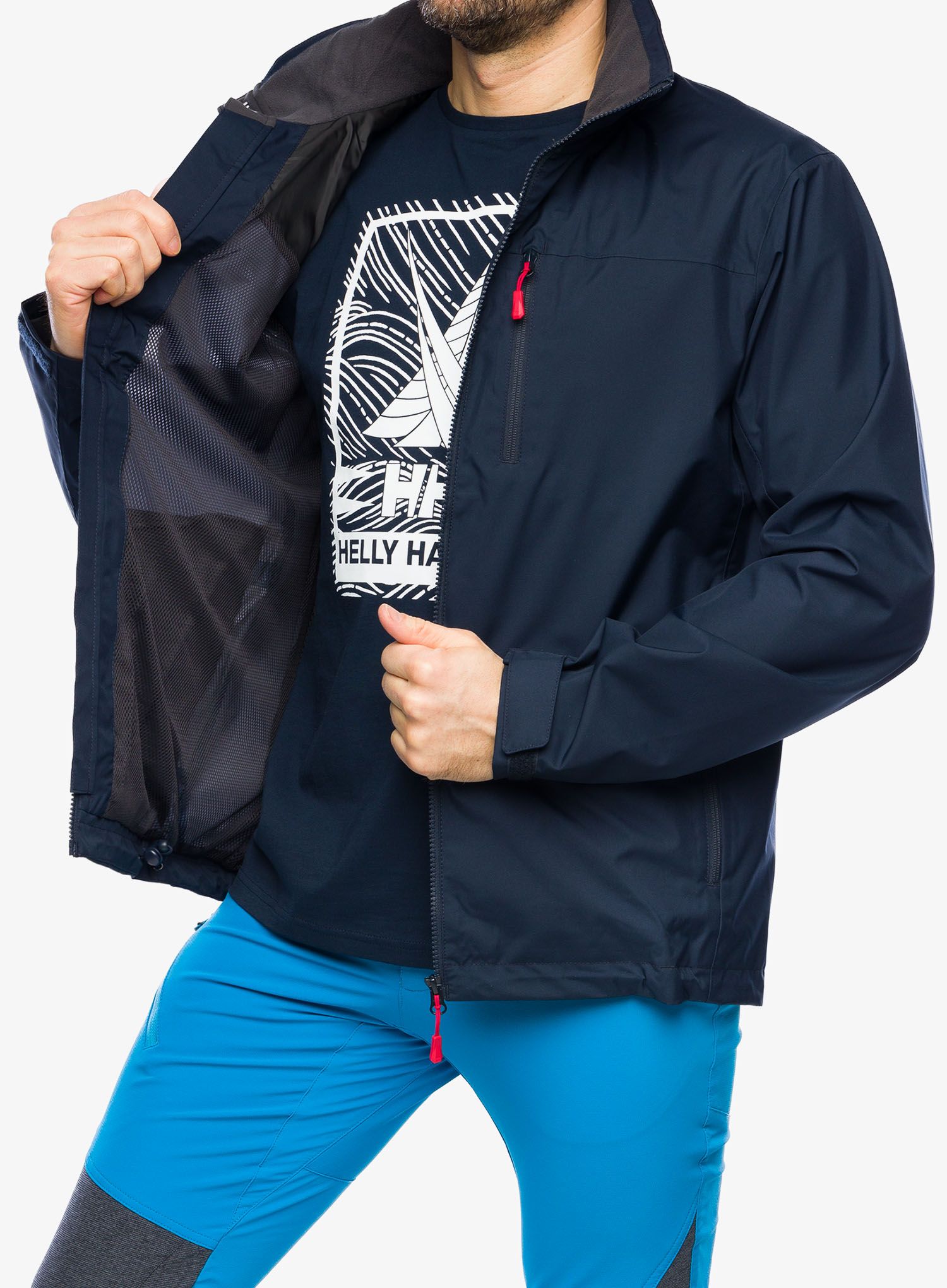 Bunda do deště Helly Hansen Crew Hooded Jacket 2.0 - navy