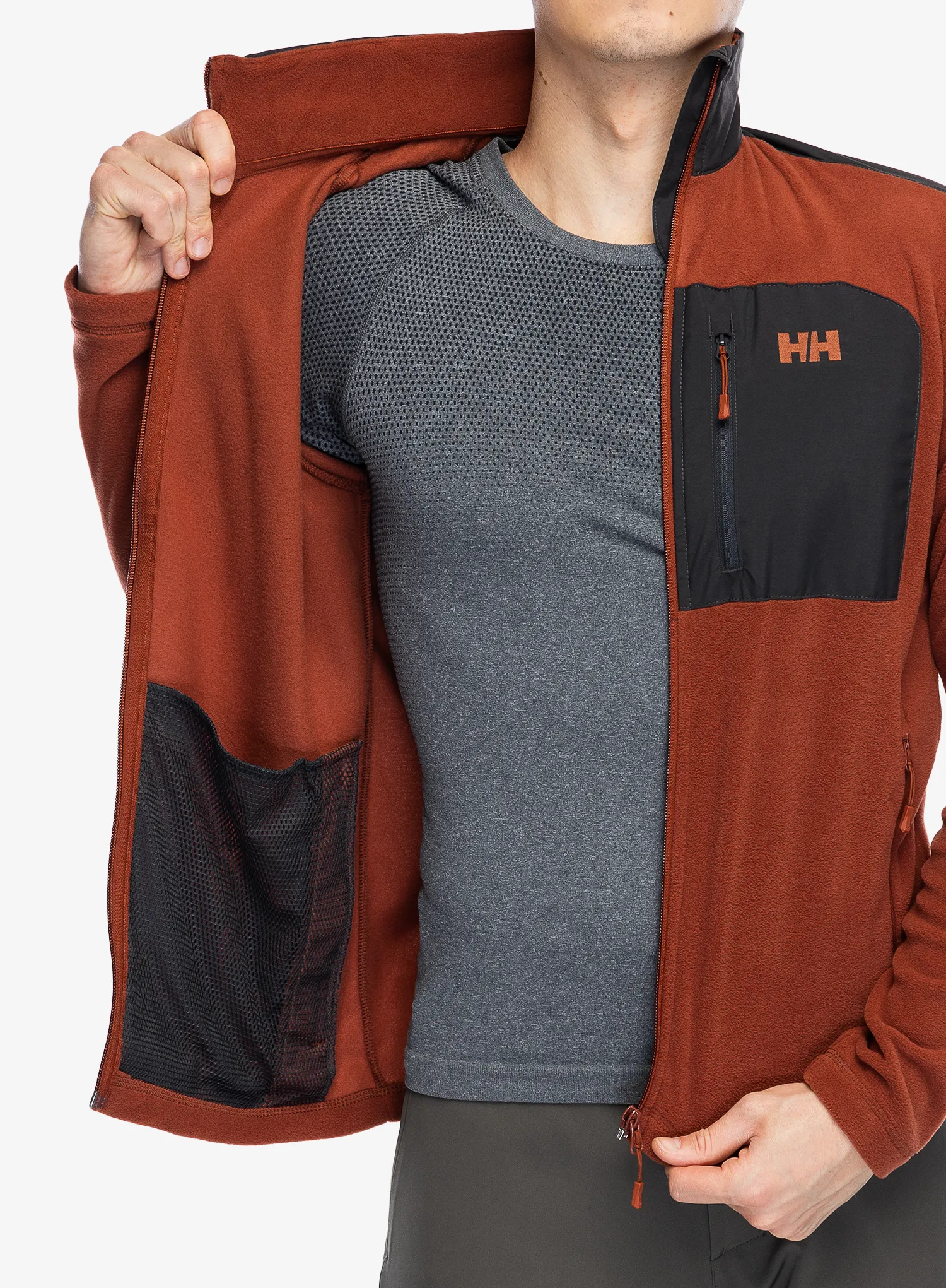 Mikina se zipem Helly Hansen Daybreaker Block Jacket - iron oxide