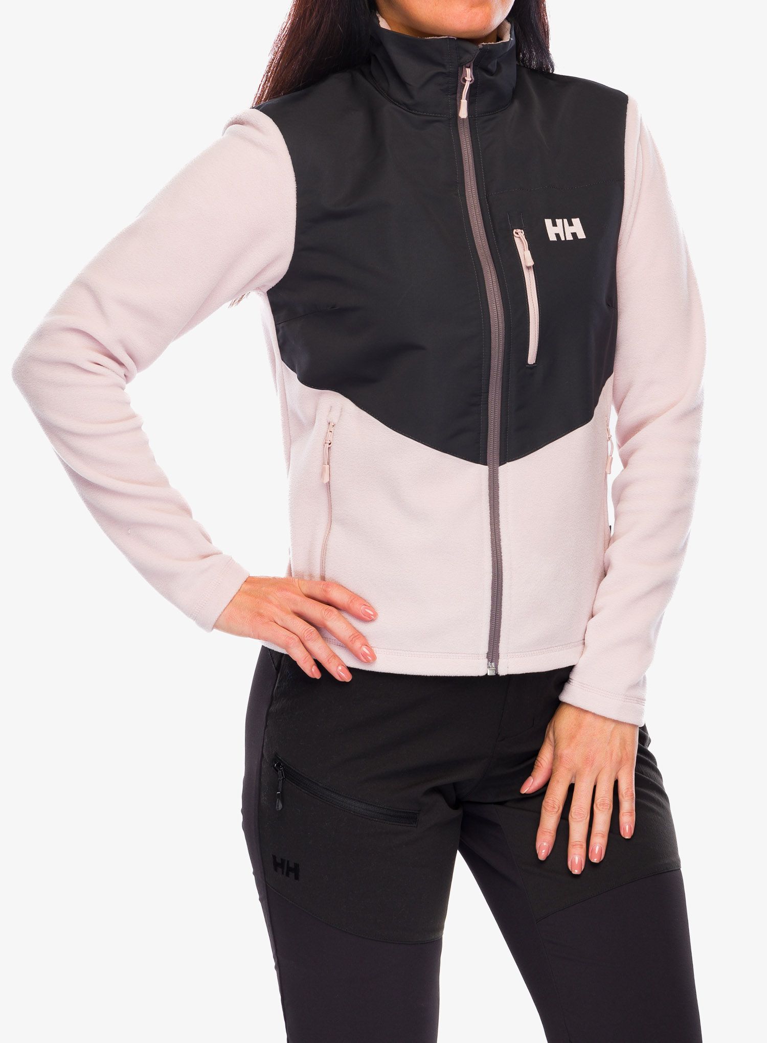Fleece mikina dámská Helly Hansen Daybreaker Block Jacket - pink cloud