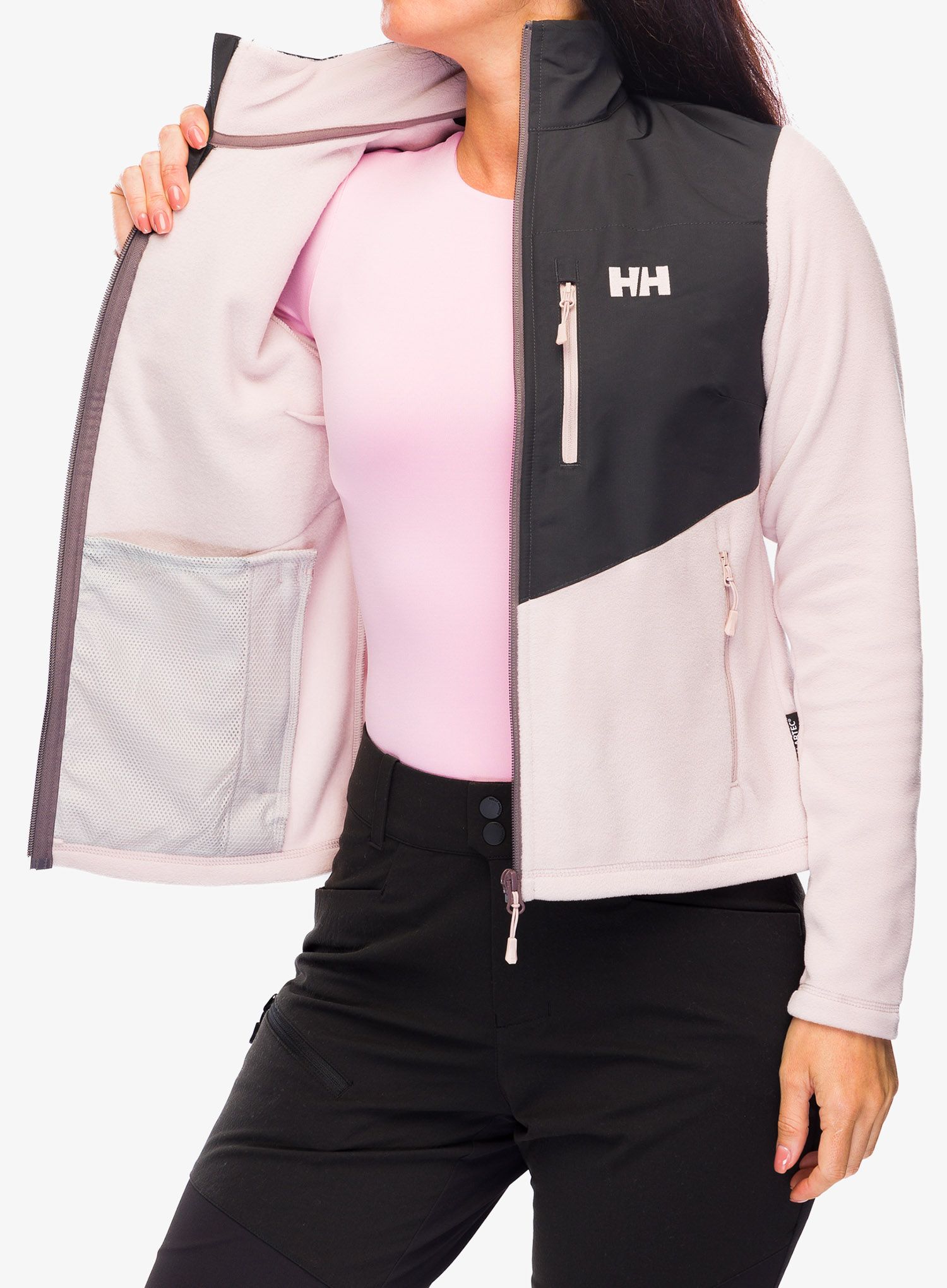 Fleece mikina dámská Helly Hansen Daybreaker Block Jacket - pink cloud