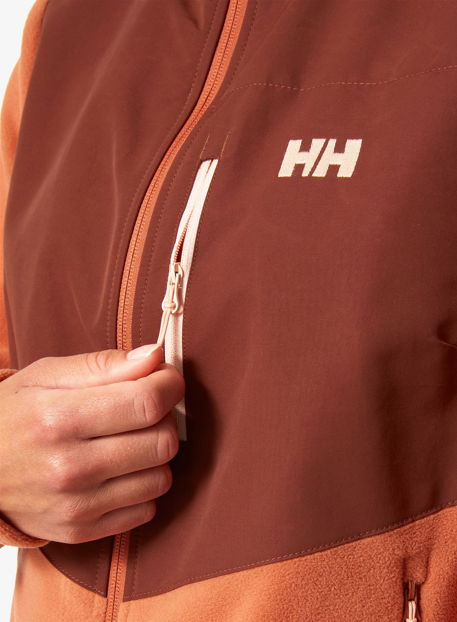 Fleece mikina dámská Helly Hansen Daybreaker Block Jacket - terracotta