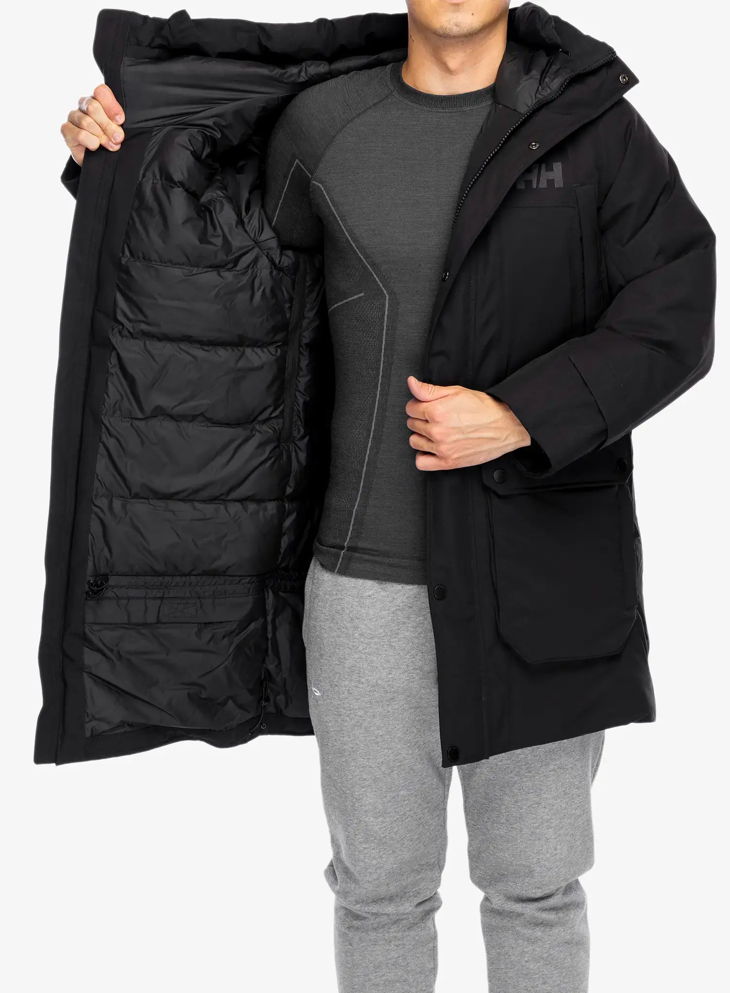 Péřový kabát Helly Hansen Escape Down Flow Parka - black