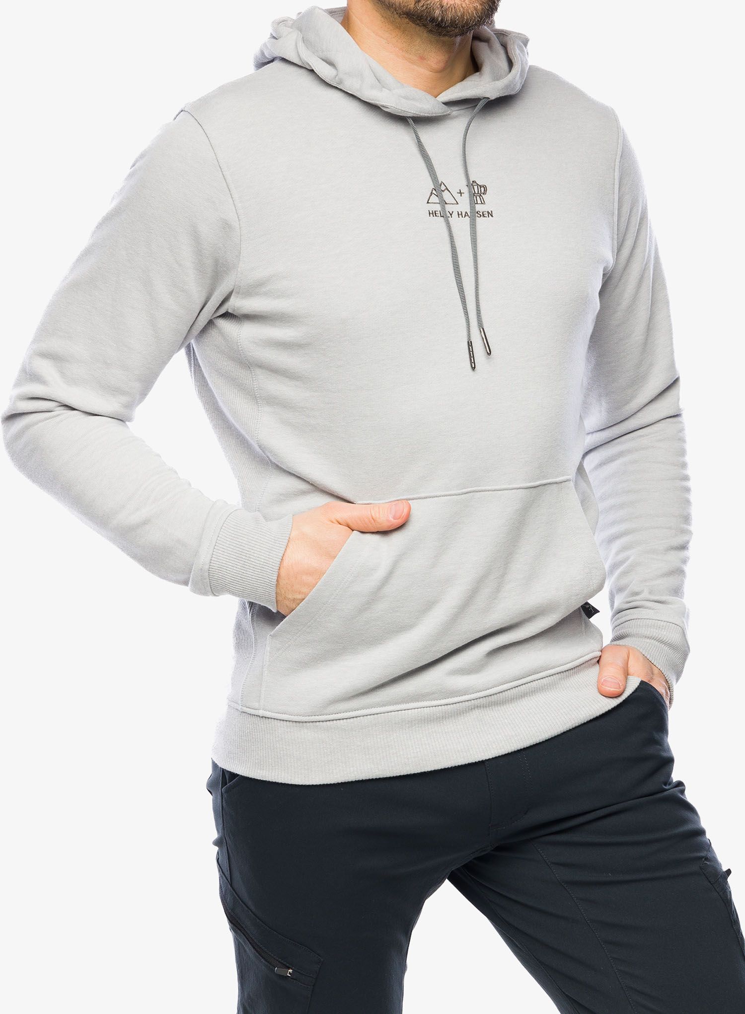 Mikina s kapucí Helly Hansen F2F Organic Cotton Hoodie 2.0 - grey fog melange