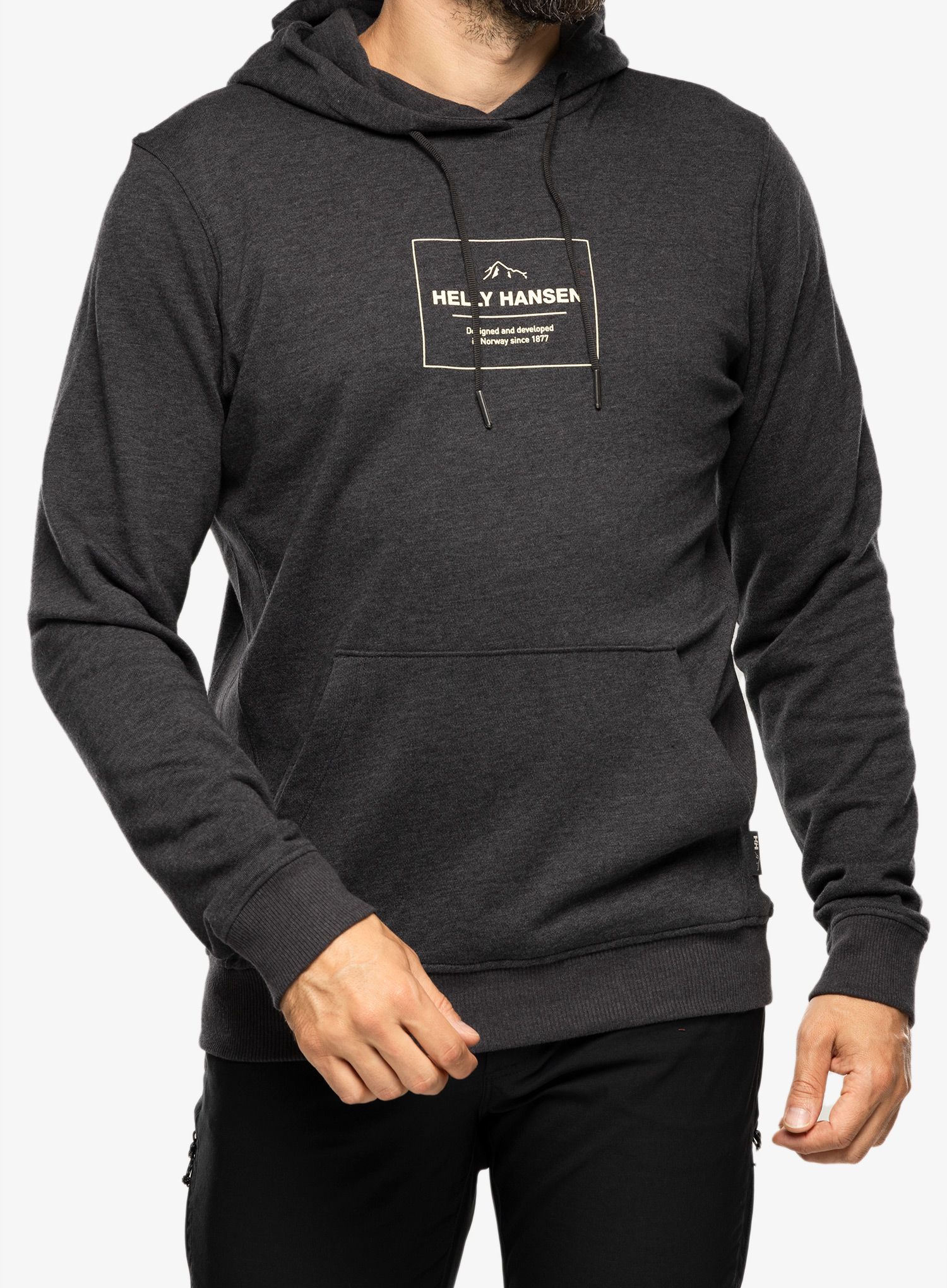 Pánská mikina Helly Hansen F2F Organic Cotton Hoodie - ebony melange