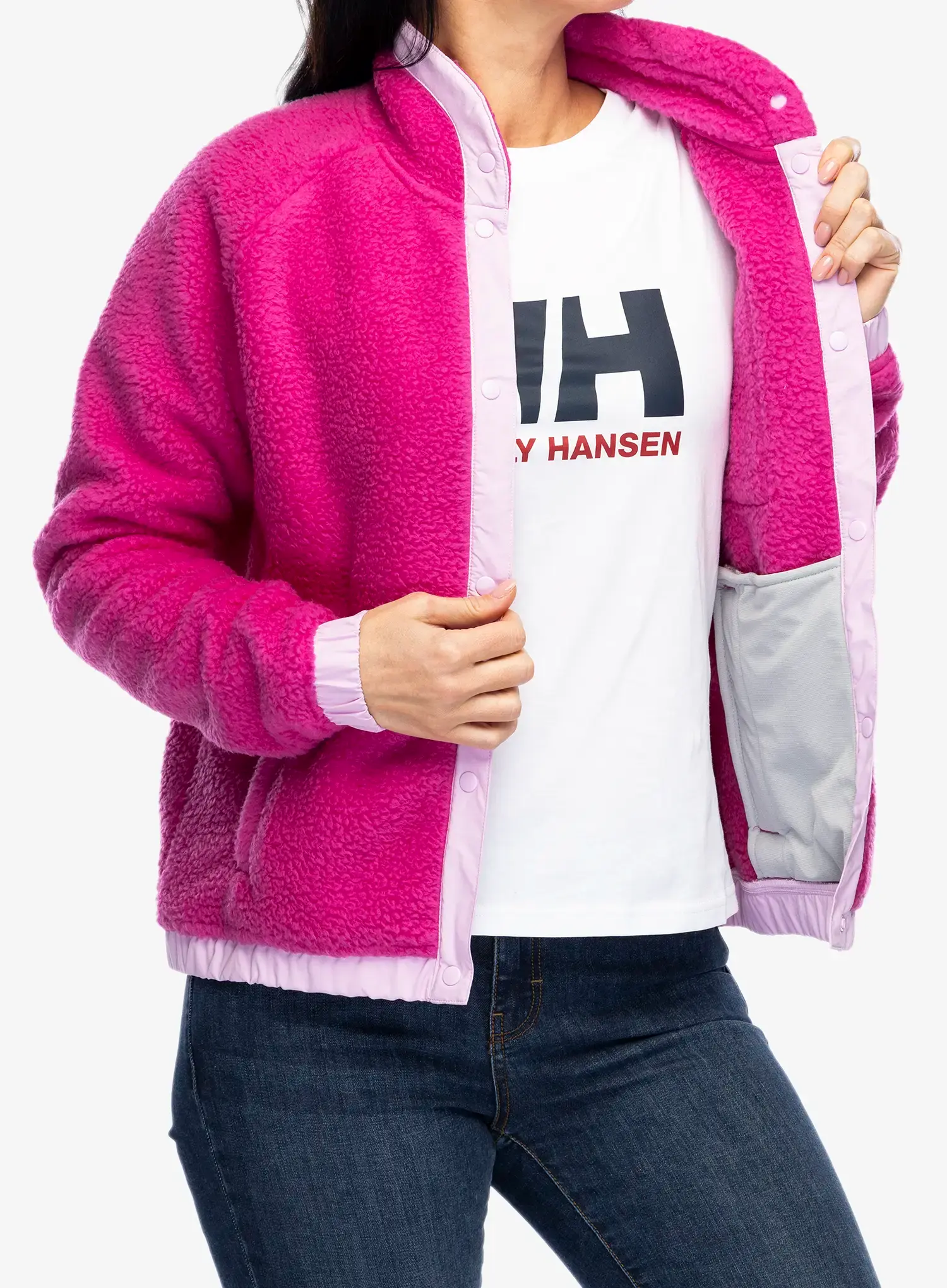 Fleecová mikina dámská Helly Hansen Imperial Pile Snap - magenta 2.0