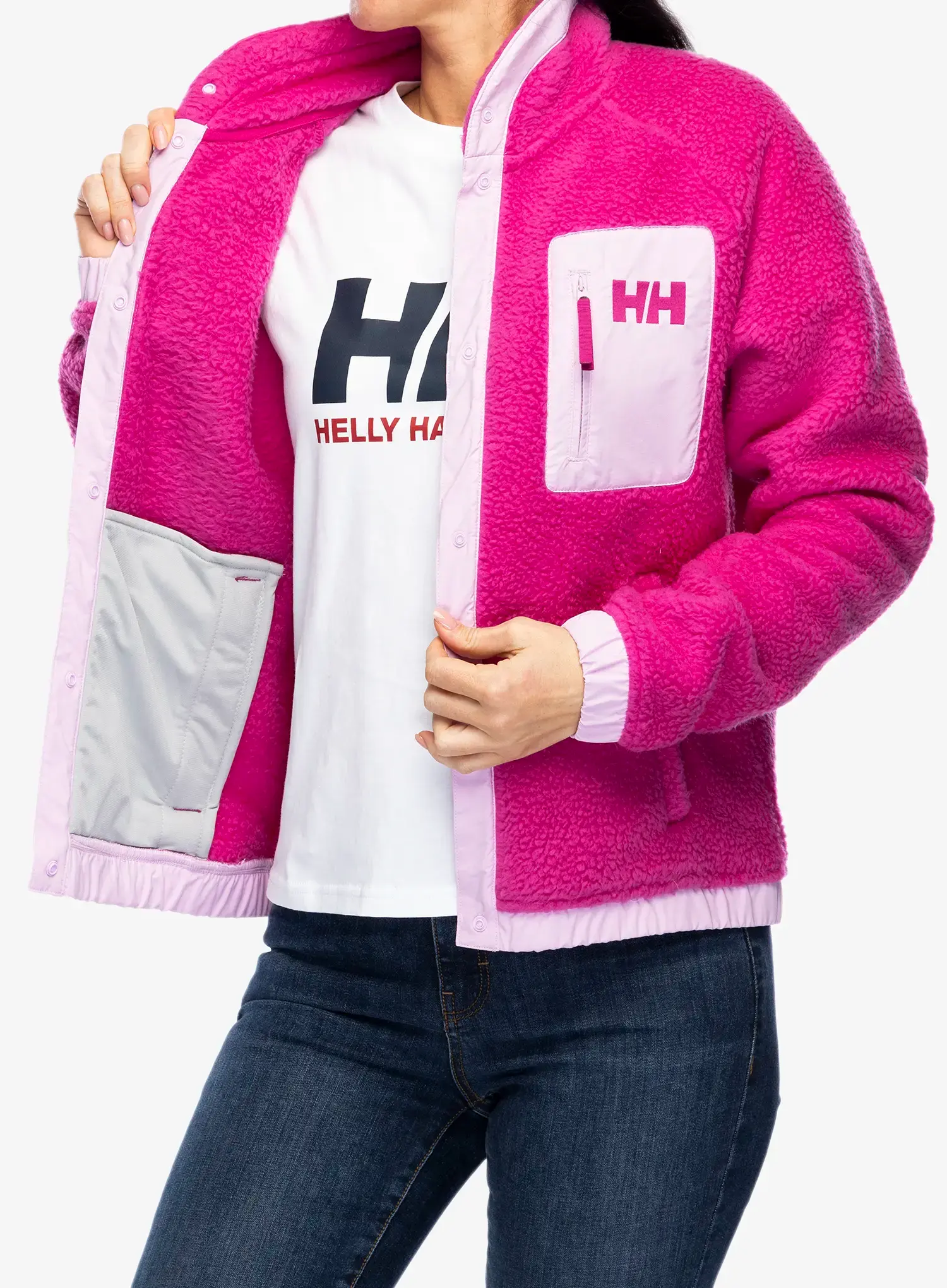 Fleecová mikina dámská Helly Hansen Imperial Pile Snap - magenta 2.0