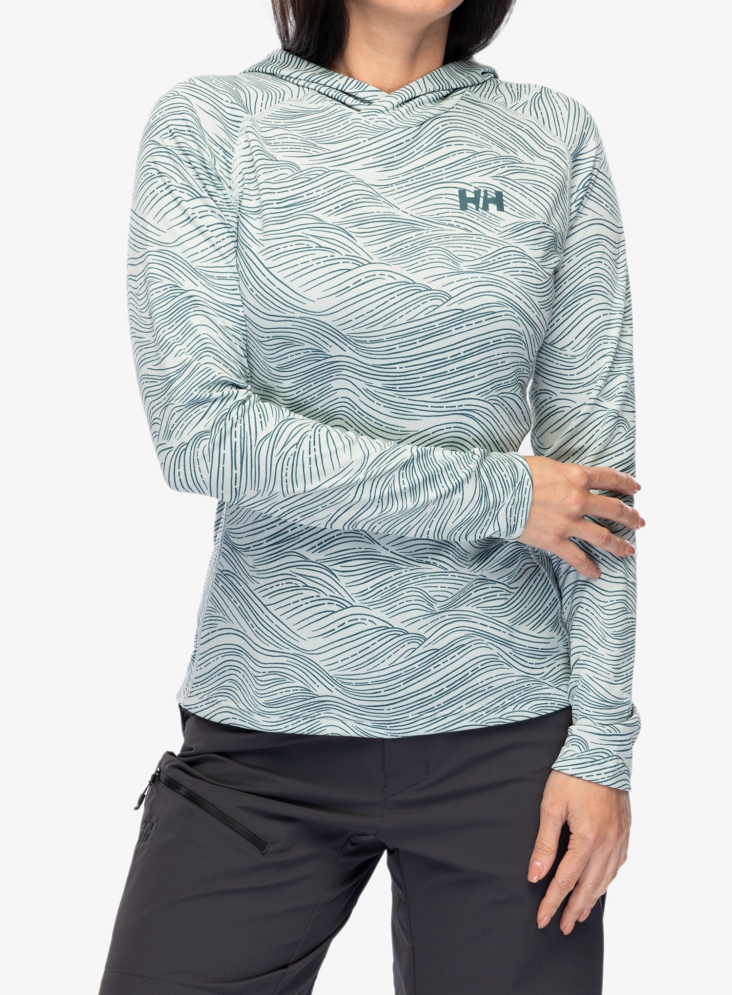 Dámská funkční mikina Helly Hansen LIFA Active Solen GR Hoodie - green mist wave