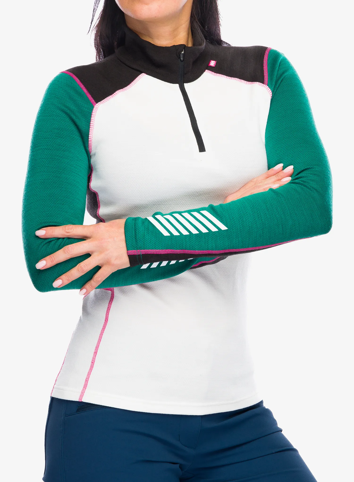 Dámská funkční mikina Helly Hansen LIFA Merino Midweight 1/2 Zip - emerald