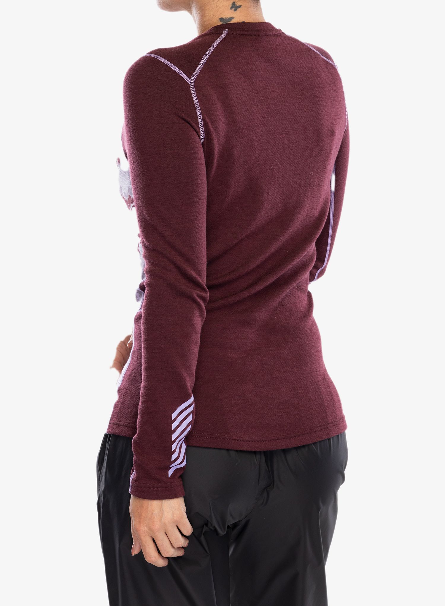 Funkční mikina dámská Helly Hansen LIFA Merino Midweight Graphic Crew - hickory/coral almond