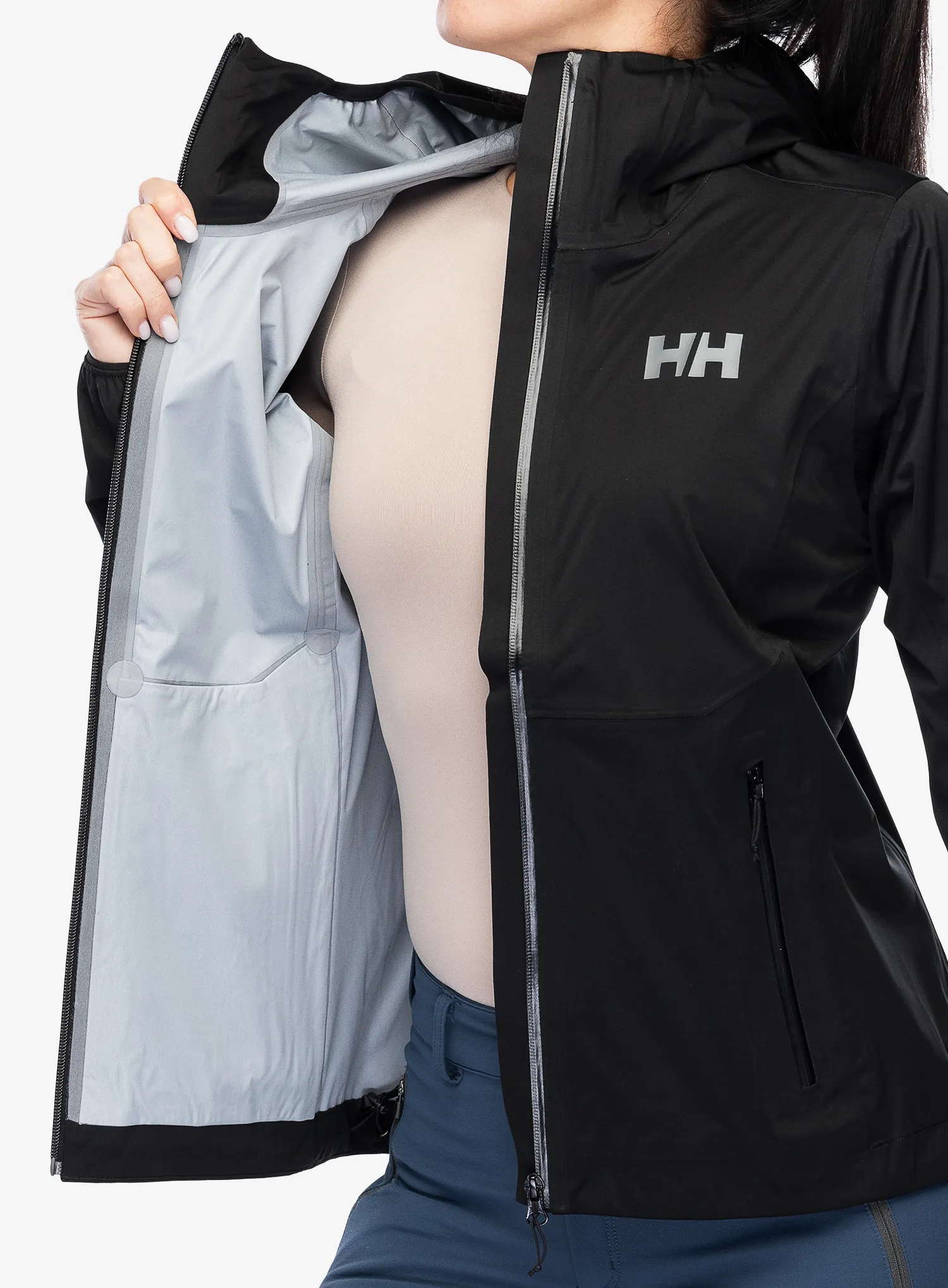 Dámská bunda do deště Helly Hansen Momentum 3L Stretch Jacket - black