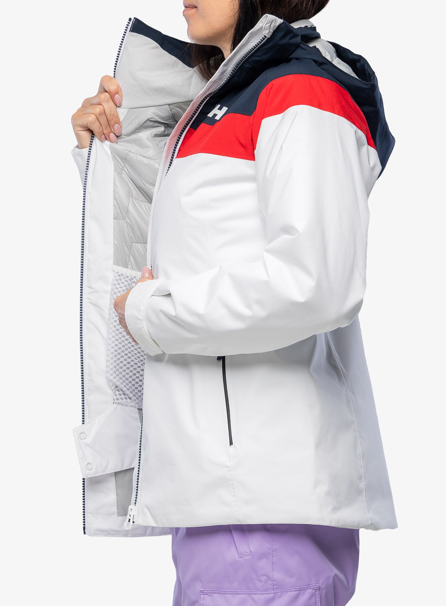 Dámská lyžařská bunda Helly Hansen Motionista Lifaloft - white