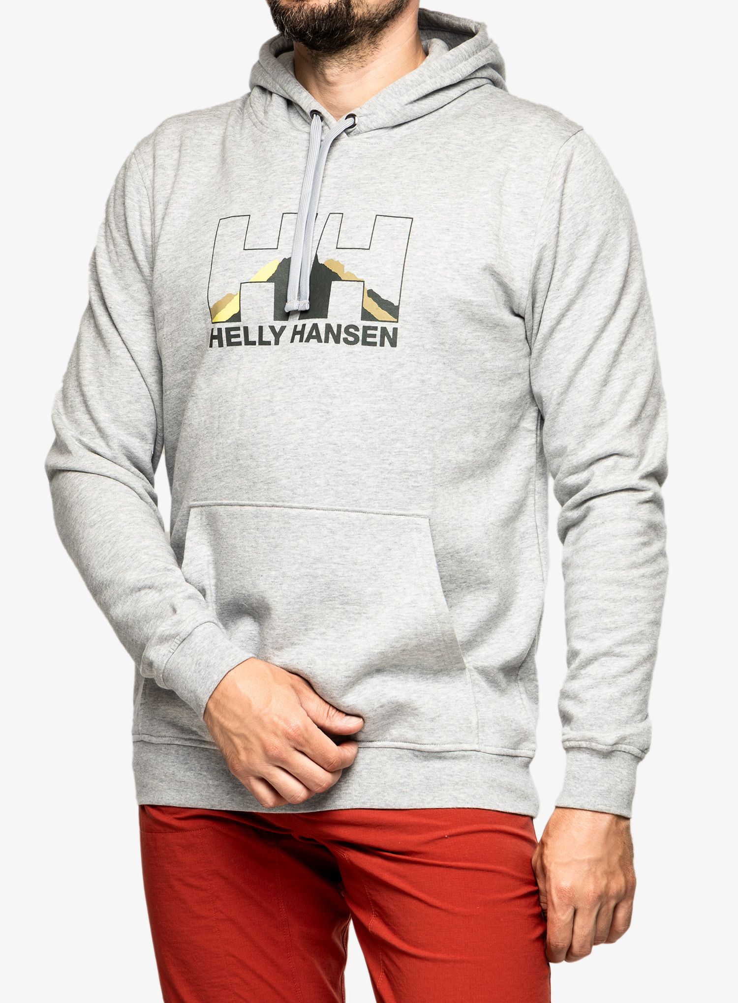 Mikina s kapucí Helly Hansen Nord Graphic Pullover Hoodie - grey melange