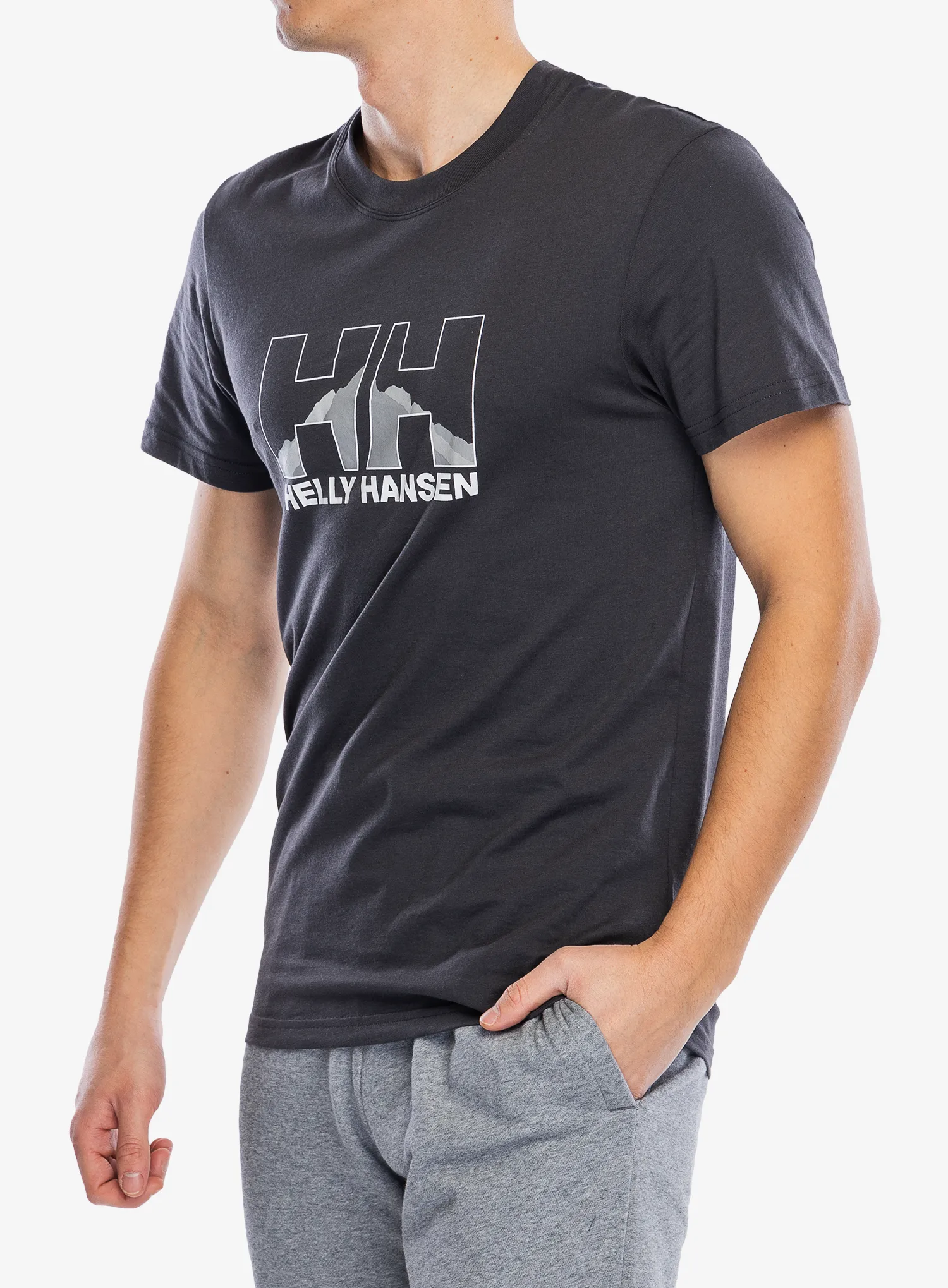 Bavlněné tričko Helly Hansen Nord Graphic T-Shirt - ebony/ebony