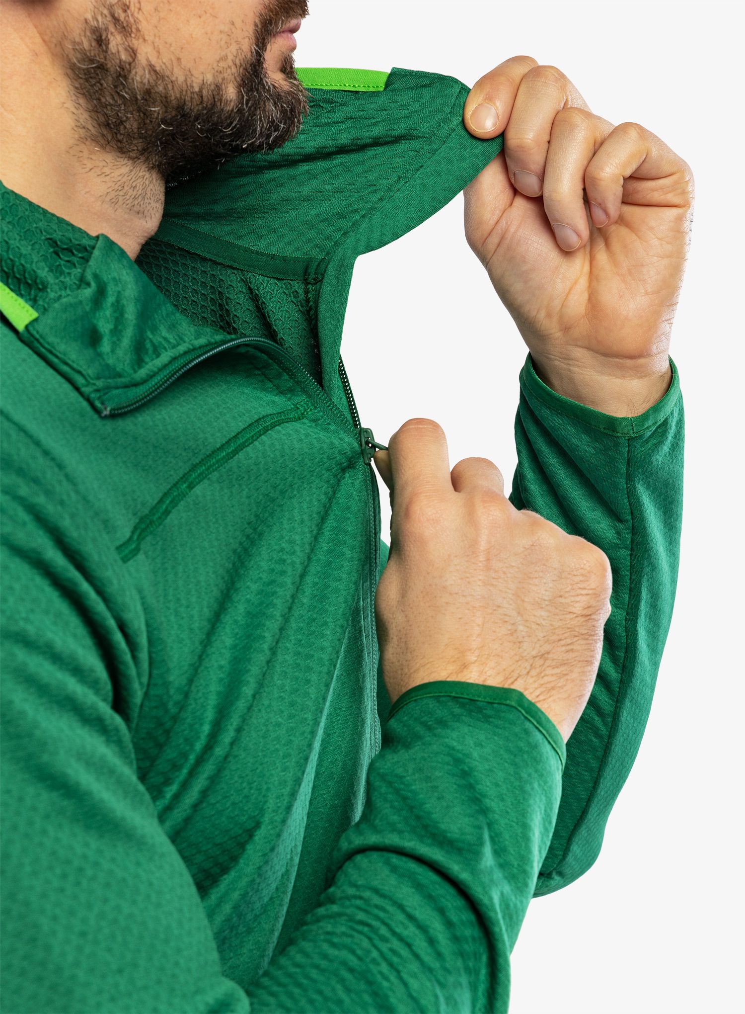 Mikina s kapucí Helly Hansen Powdreamer Midlayer - malachite